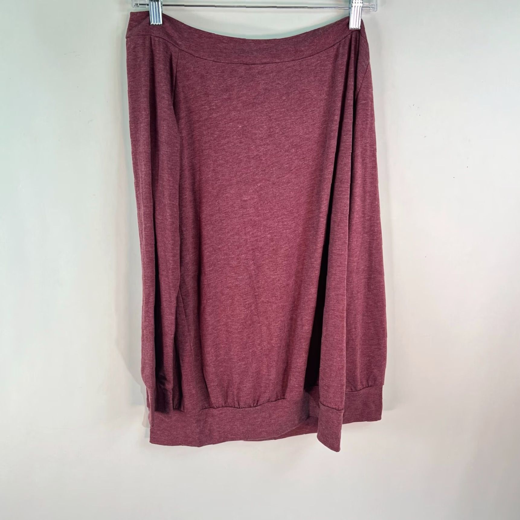 Alife Halife Off Shoulder Blouse Top M Women's Maroon Long Sleeve Asymmetrical Pullover Easy Care Party Jersey Size M / US 6-8 / IT 42-44 - 2 Thumbnail