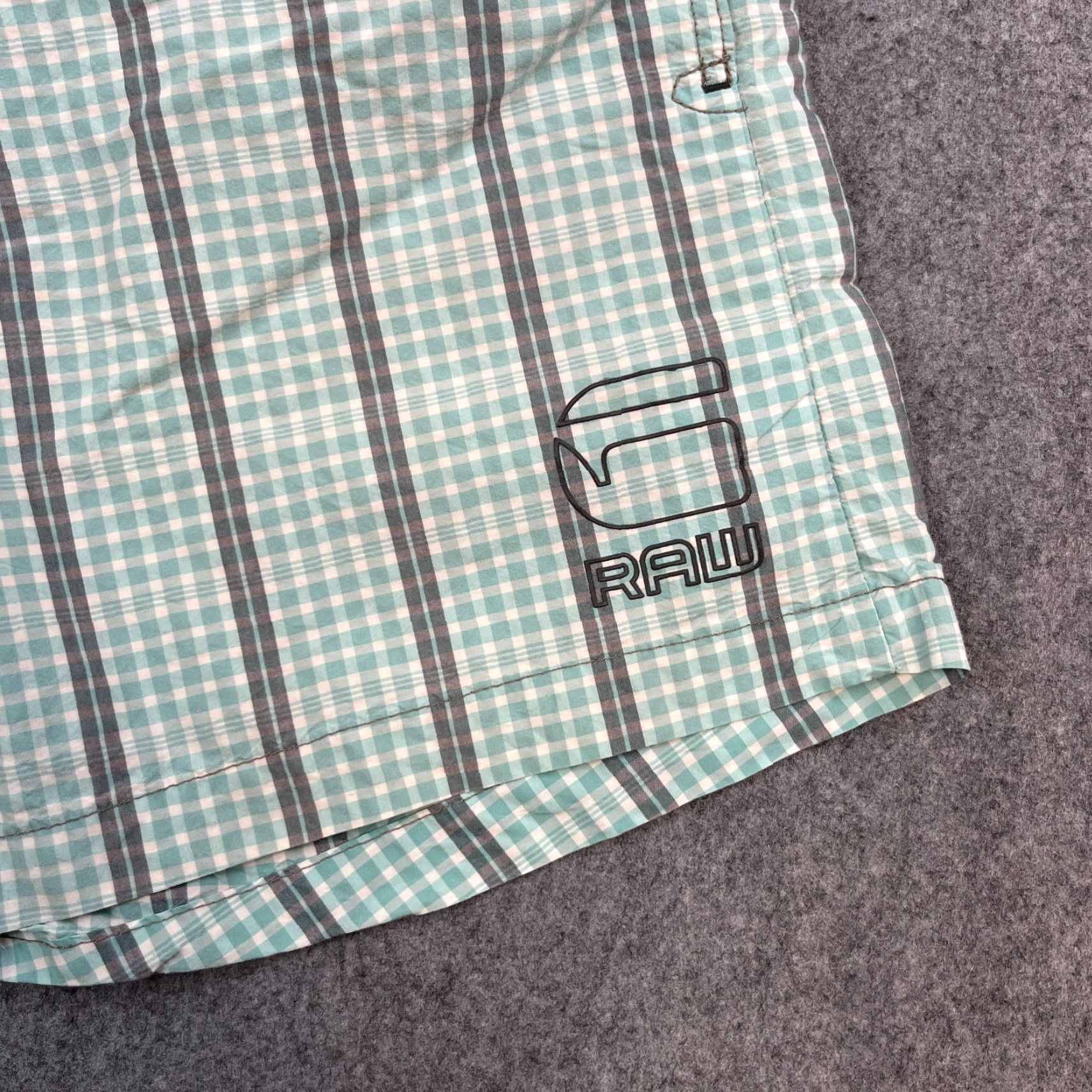 G-Star G-Star Mens Swimming Shorts Trunks 2XL Green Check Plaid Swimwear Shorts Bottom Boys? Size US 39 - 7 Thumbnail