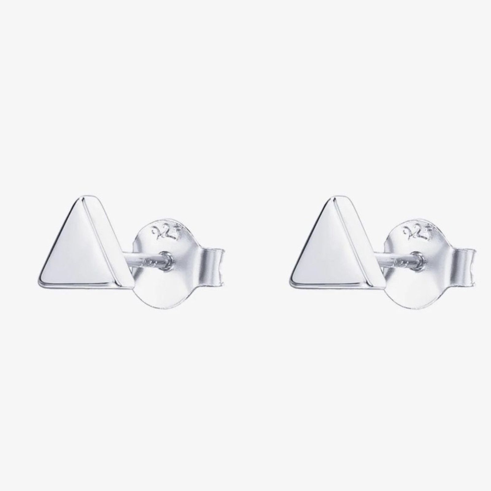 Vintage NWB PAVOI 14K White Gold Plated Triangle Disc Stud Earrings Size ONE SIZE - 5 Thumbnail