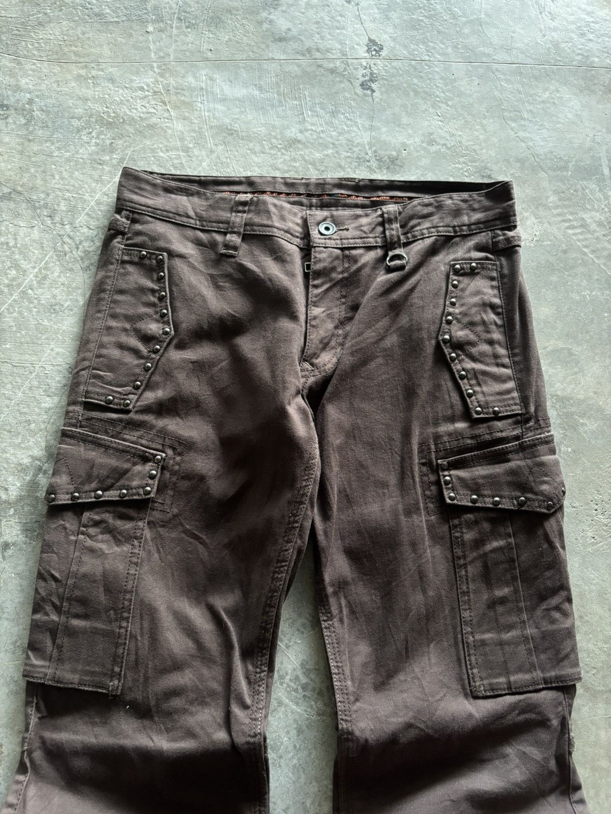 Japanese Brand NICOLE CLUB FOR MEN flare cargo studded japanese grunge punk Size US 30 / EU 46 - 2 Thumbnail