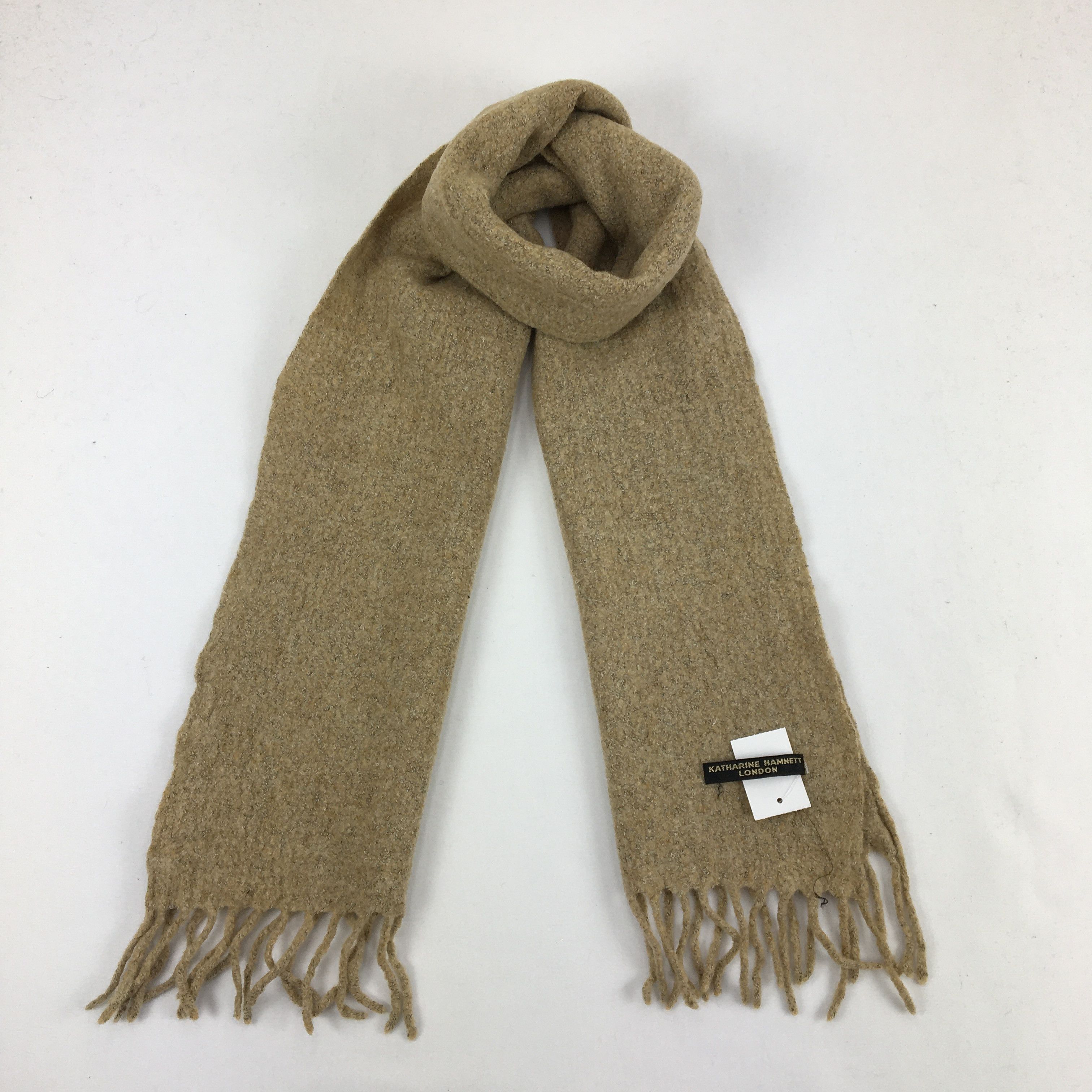 Katharine Hamnett London Vintage Katharine Hamnett Scarf Wool Winter Fringe Scarves Size ONE SIZE - 1 Thumbnail
