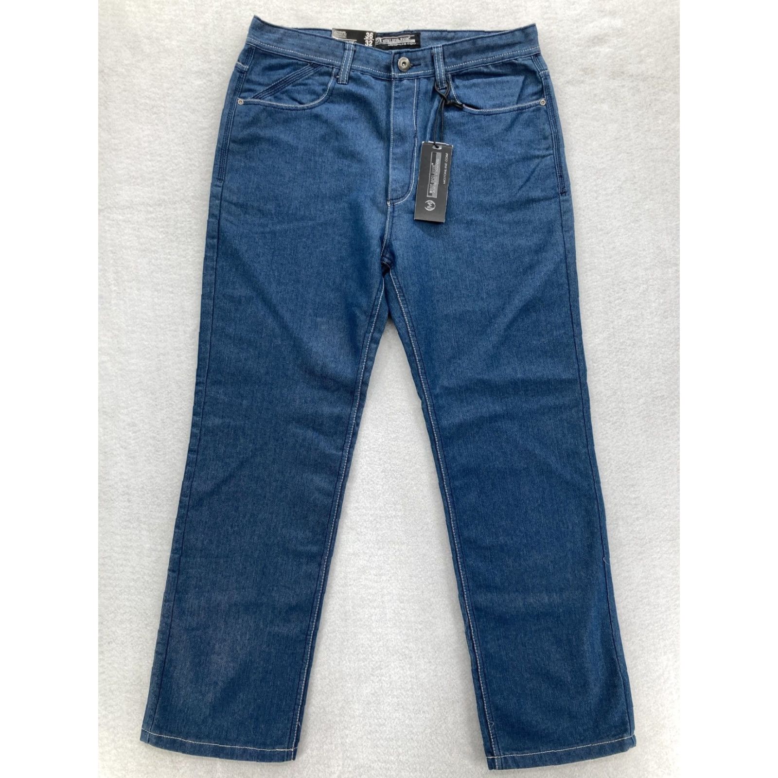 Denime Most Ofcl Sviin Jeans Mens 36x32 Blue Standard Straight Fit Denim 5 Pocket MO7 Size US 36 / EU 52 - 2 Thumbnail