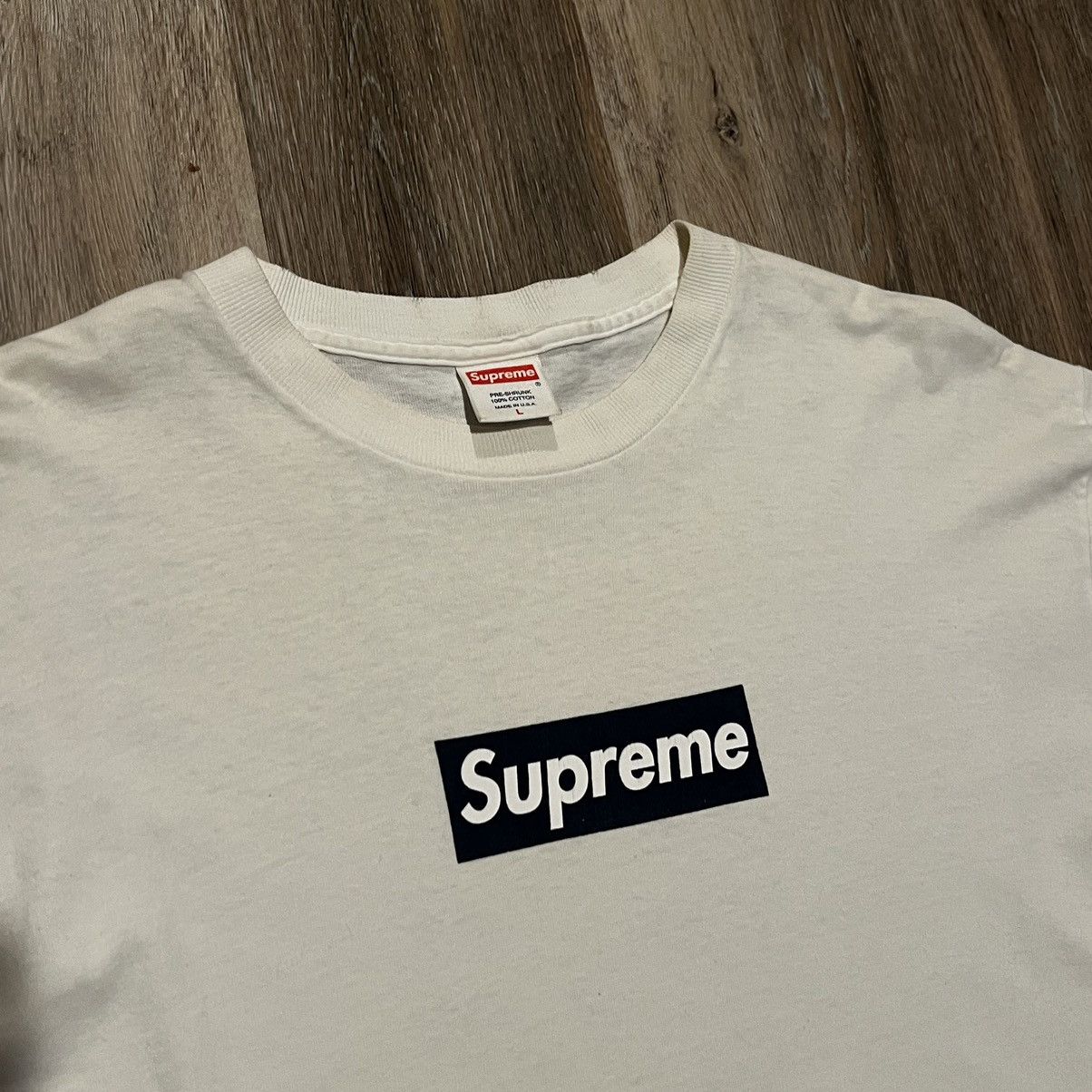 Supreme Supreme Navy Box logo Tee navy on white Bogo t shirt Size US L / EU 52-54 / 3 - 11 Thumbnail