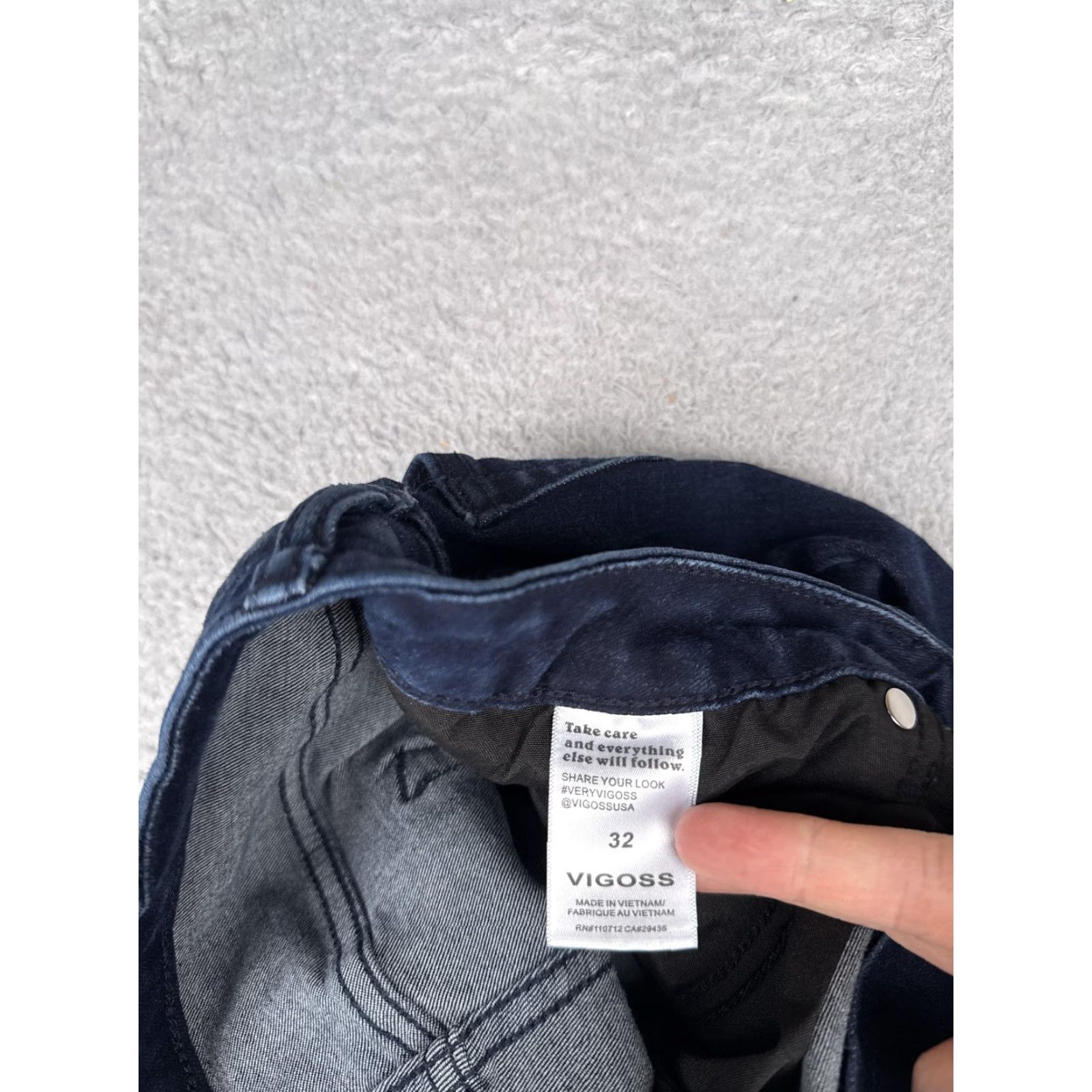 Vintage VIGOSS Jagger Flare Jeans Womens 32 Blue Dark Wash Mid Rise Stretch Denim 32x29 Jeans Womens Boys Girls Mens Size 24" / US 00 / IT 34 - 7 Thumbnail