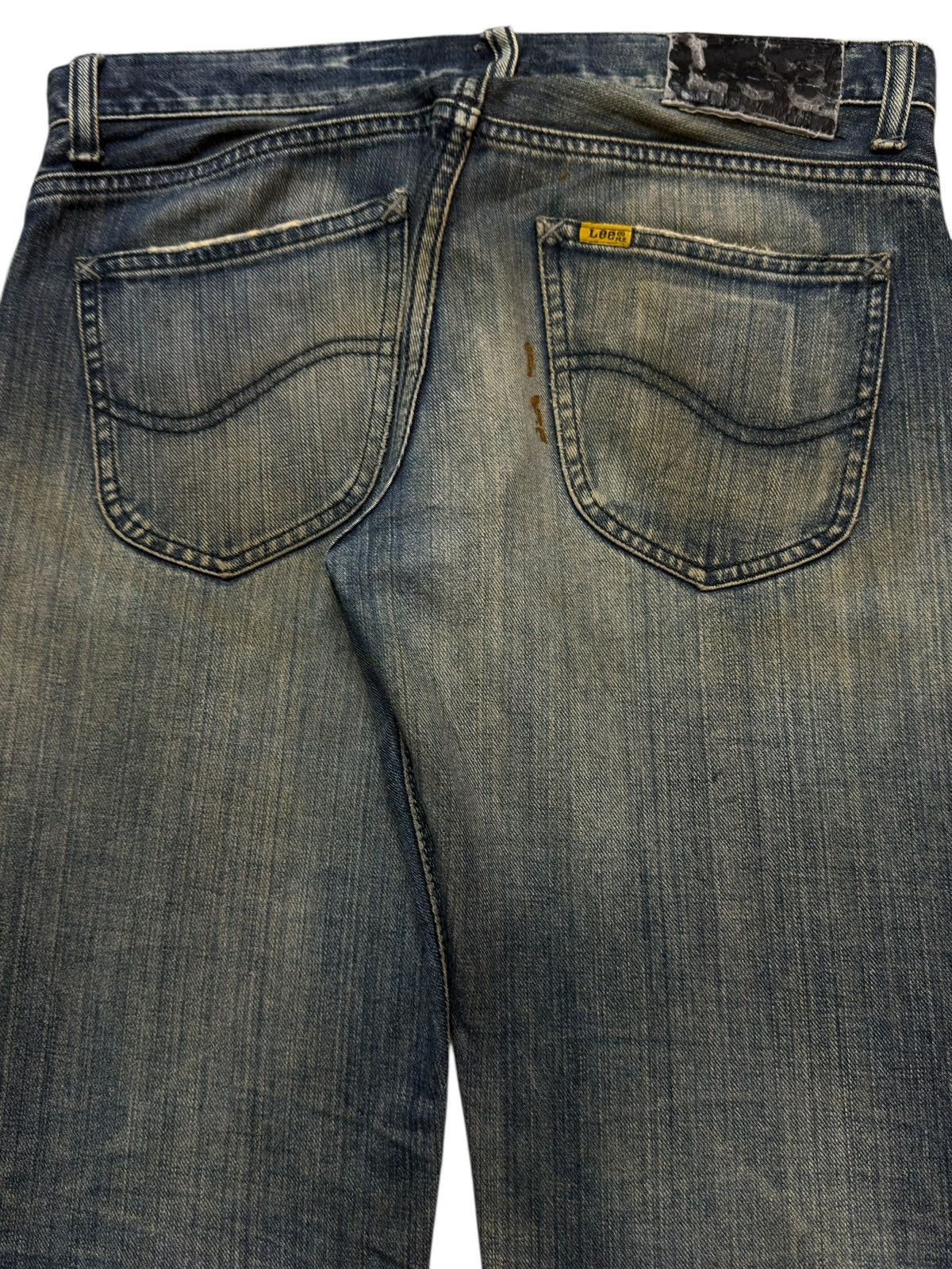 Lee Vintage 90s Lee Mud Wash Faded Whisker Wide Leg Flare Jeans Size US 32 / EU 48 - 6 Thumbnail