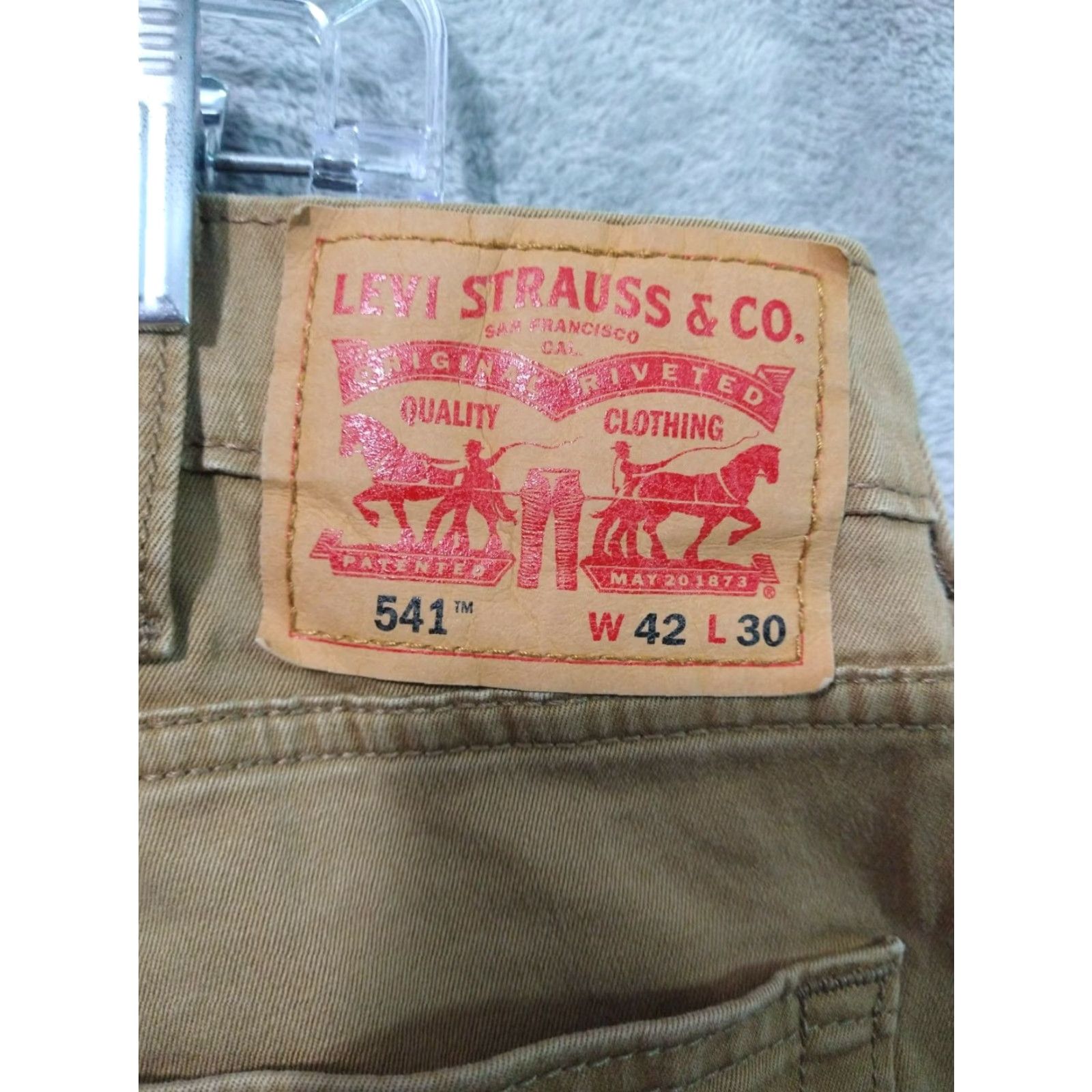 Levi's Levi's 541 Jeans Men 42x23 Athletic Tapered Denim Beige - 5-Pocket Comfort Stretch Inseam 23" Regular Rise High - Brand: Levi's - Size 42 Mens Jeans Size US 42 / EU 58 - 7 Thumbnail