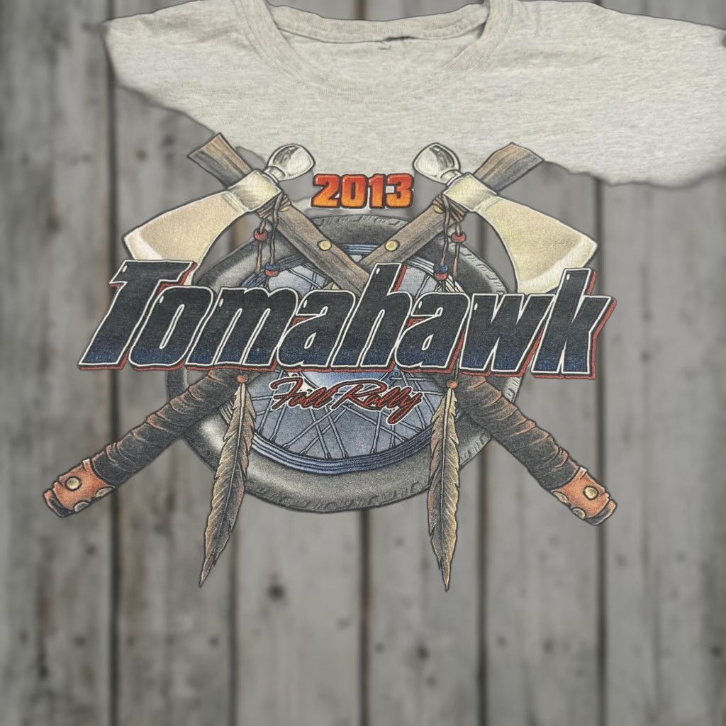 Vintage VINTAGE Tomahawk Fall Rally Shirt Mens Large Gray Wisconsin Motorcycle Graphic 2013 Size US XL / EU 56 / 4 - 1 Thumbnail