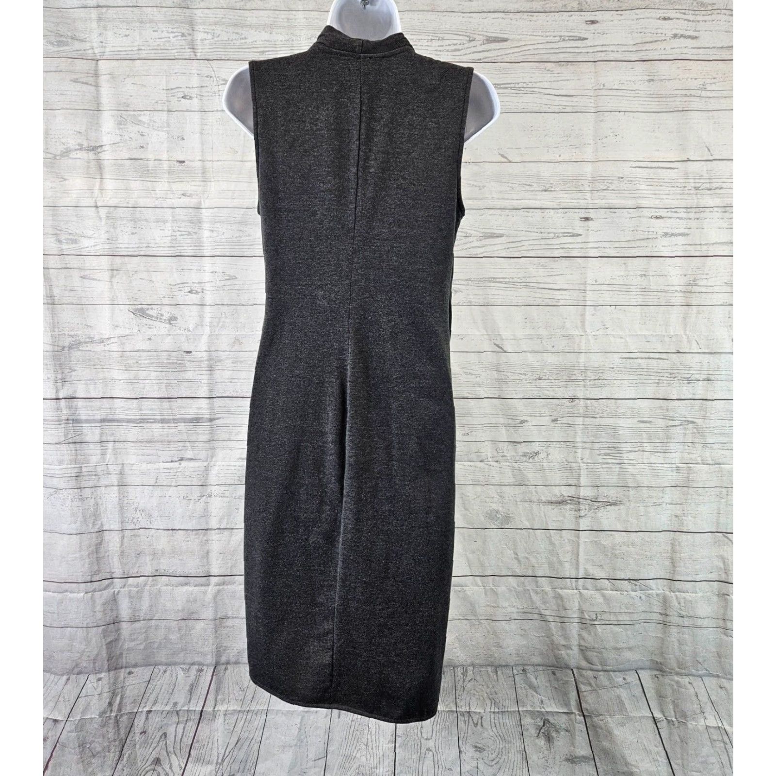 Athleta Athleta Womens Duet Faux Wrap Dress Sz Small Solid Gray Sleeveless Dress Womens Small Gray Wrap Size S / US 4 / IT 40 - 4 Thumbnail