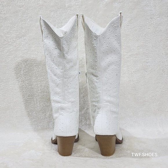 Other Wild One Glamour White / Faux Pearl Stone Glam Country Weste Size US 6 / IT 36 - 2 Thumbnail