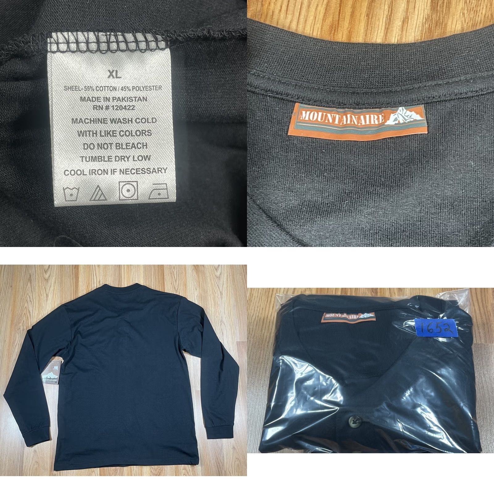 Vintage VINTAGE Mountainaire Henley Shirt Mens XL Extra Large Black Long Sleeve Cotton Blend NWT Size US XL / EU 56 / 4 - 8 Thumbnail