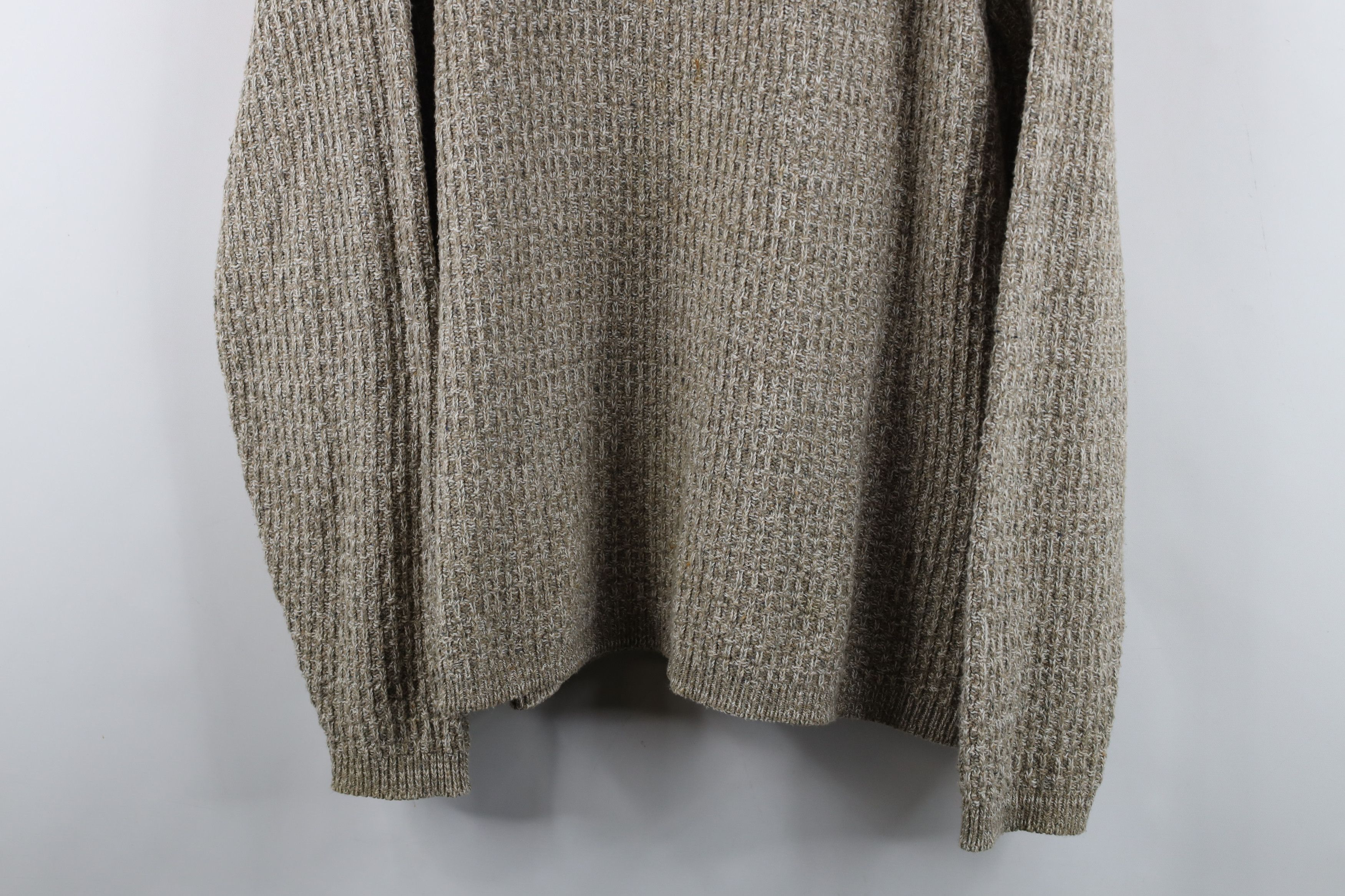 Vintage Vintage 90s Streetwear Knit Henley Sweater Oatmeal Brown Size US L / EU 52-54 / 3 - 3 Thumbnail