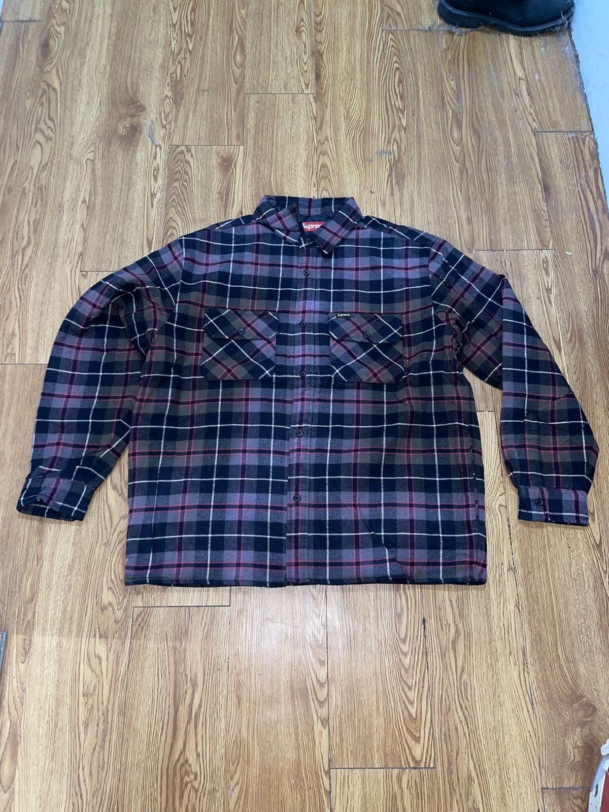 Supreme Supreme Quilted Shirt Flannel Grey sz L Size US L / EU 52-54 / 3 - 1 Thumbnail