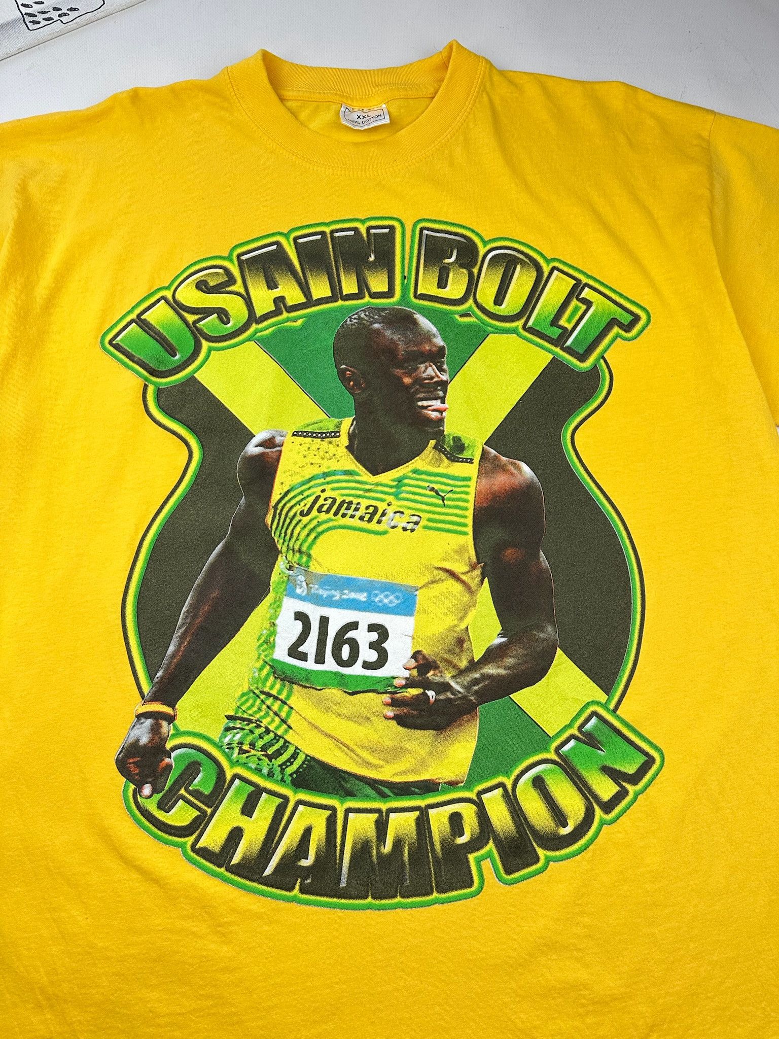 Vintage 00s Vintage Usain Bolt runner tee Size US XXL / EU 58 / 5 - 2 Thumbnail
