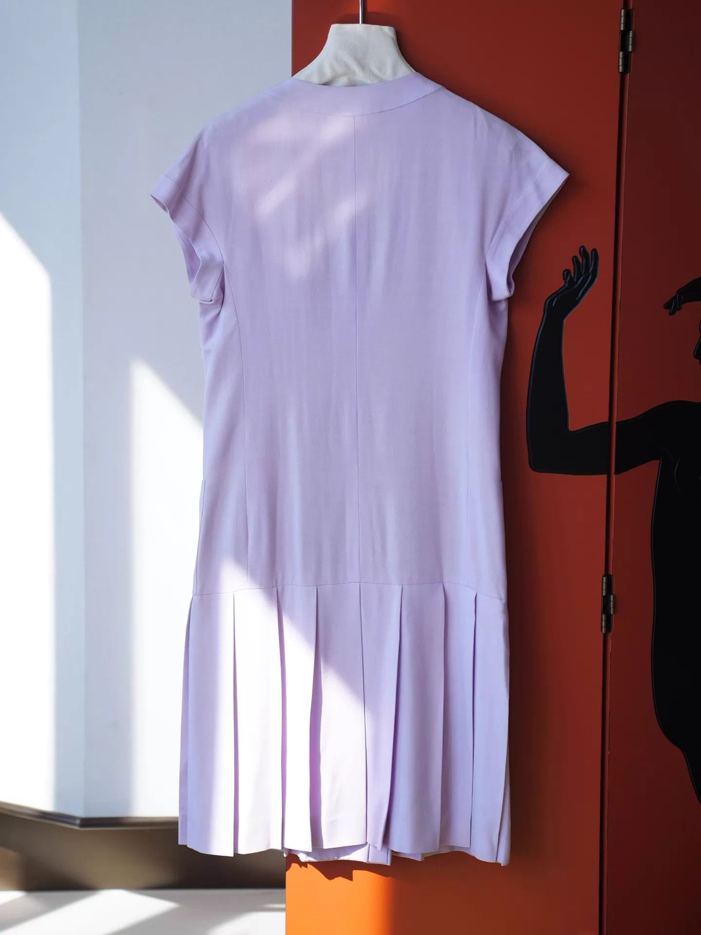 Chanel Chanel 90s Lilac Pleated Short Sleeve Dress FR38 Size S / US 4 / IT 40 - 3 Thumbnail