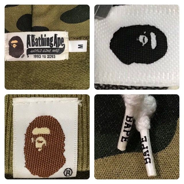 Bape BAPE Shark pullover hoodie 1st camo green a bathing ape Size US M / EU 48-50 / 2 - 7 Thumbnail