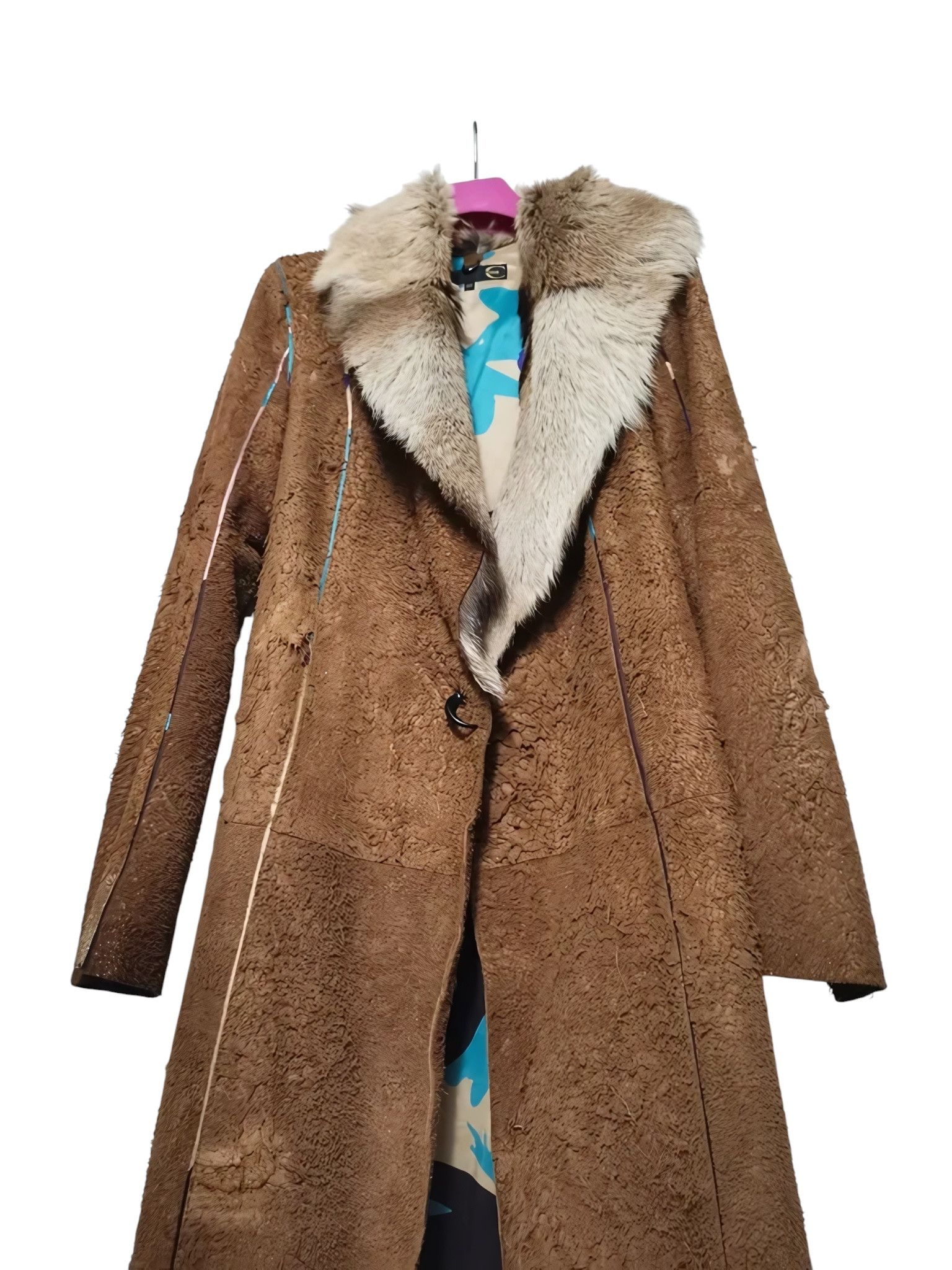 Roberto Cavalli RAW CUT LEATHER LONG COAT Size M / US 6-8 / IT 42-44 - 1 Thumbnail