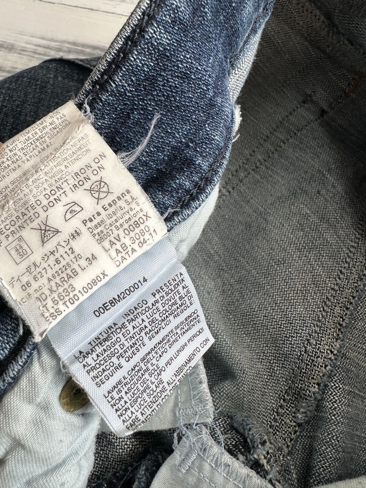 Diesel Y2K DIESEL Karab Low Rise Skinny JeansZipper Pockets size 28 Size 28" / US 6 / IT 42 - 14 Thumbnail