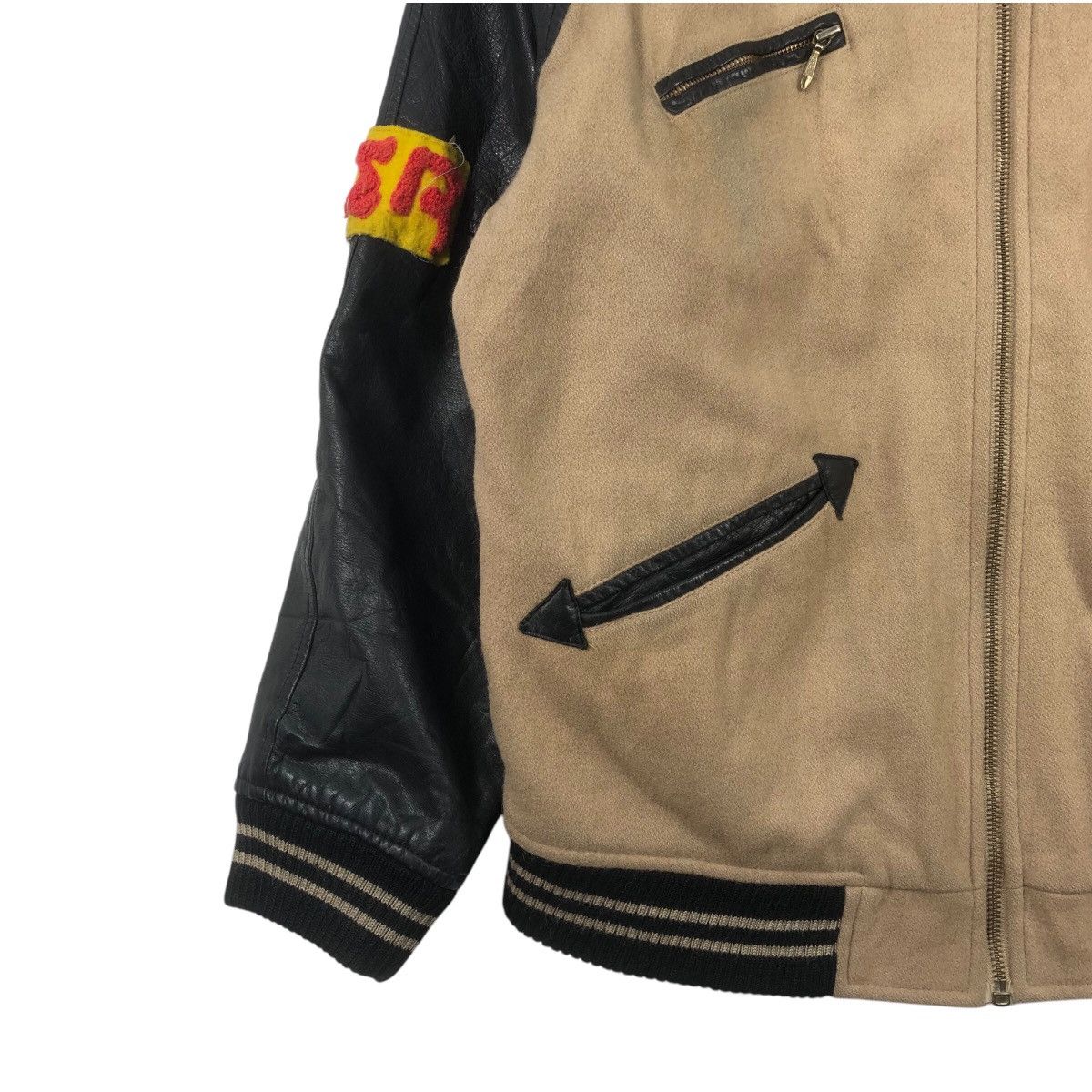 Reebok × Vintage Vintage 90s REEBOK USA Sportswear Varsity Leather Jacket Size US S / EU 44-46 / 1 - 5 Thumbnail