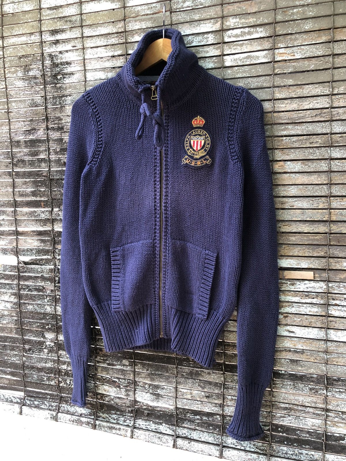 Polo Ralph Lauren Vintage 90s U.S.R.L Polo Ralph Lauren Zipper Knit Sweater Size S / US 4 / IT 40 - 4 Thumbnail
