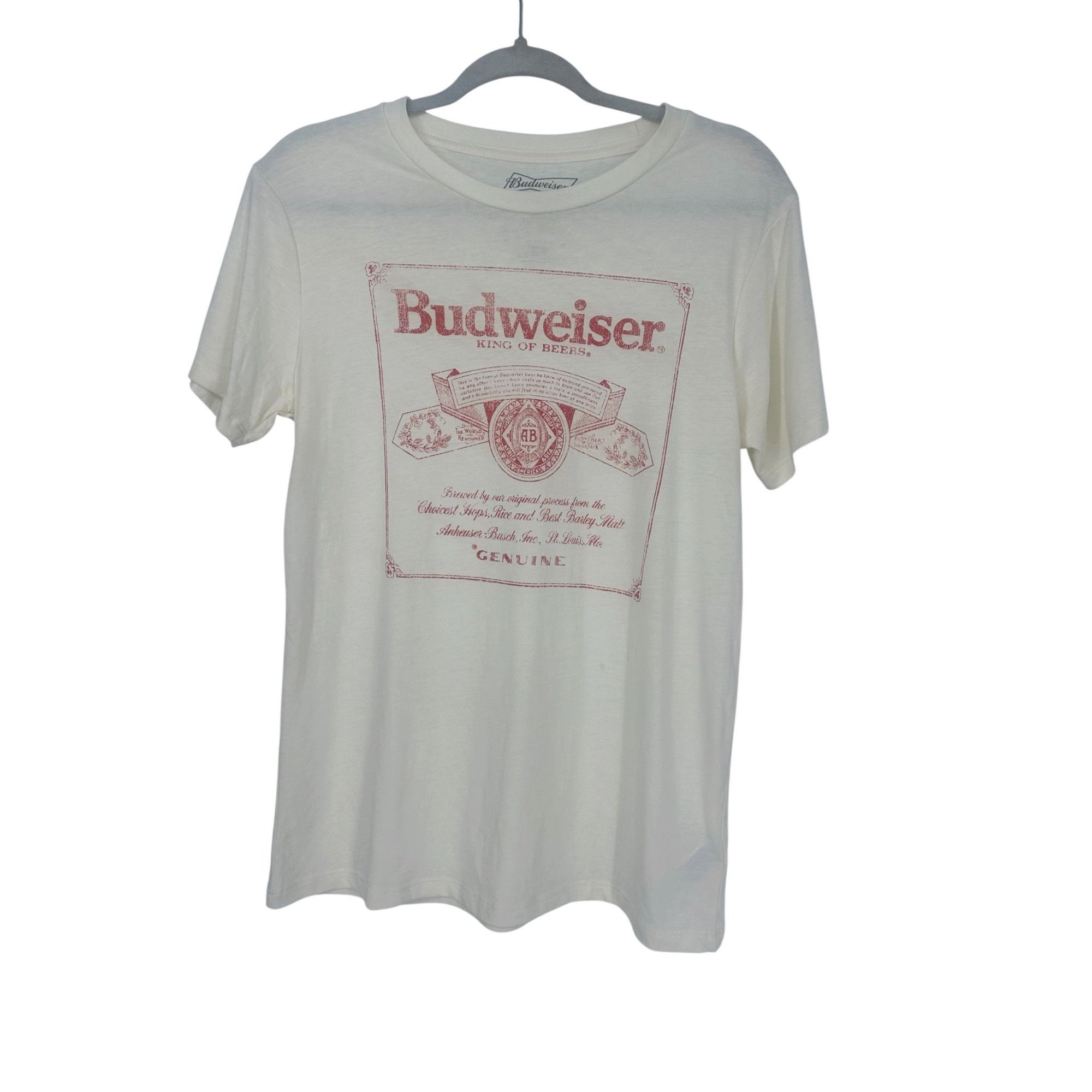 Budweiser Budweiser Menswear Retro Graphic Tee Small Cream Vintage Log Size US S / EU 44-46 / 1 - 1 Thumbnail