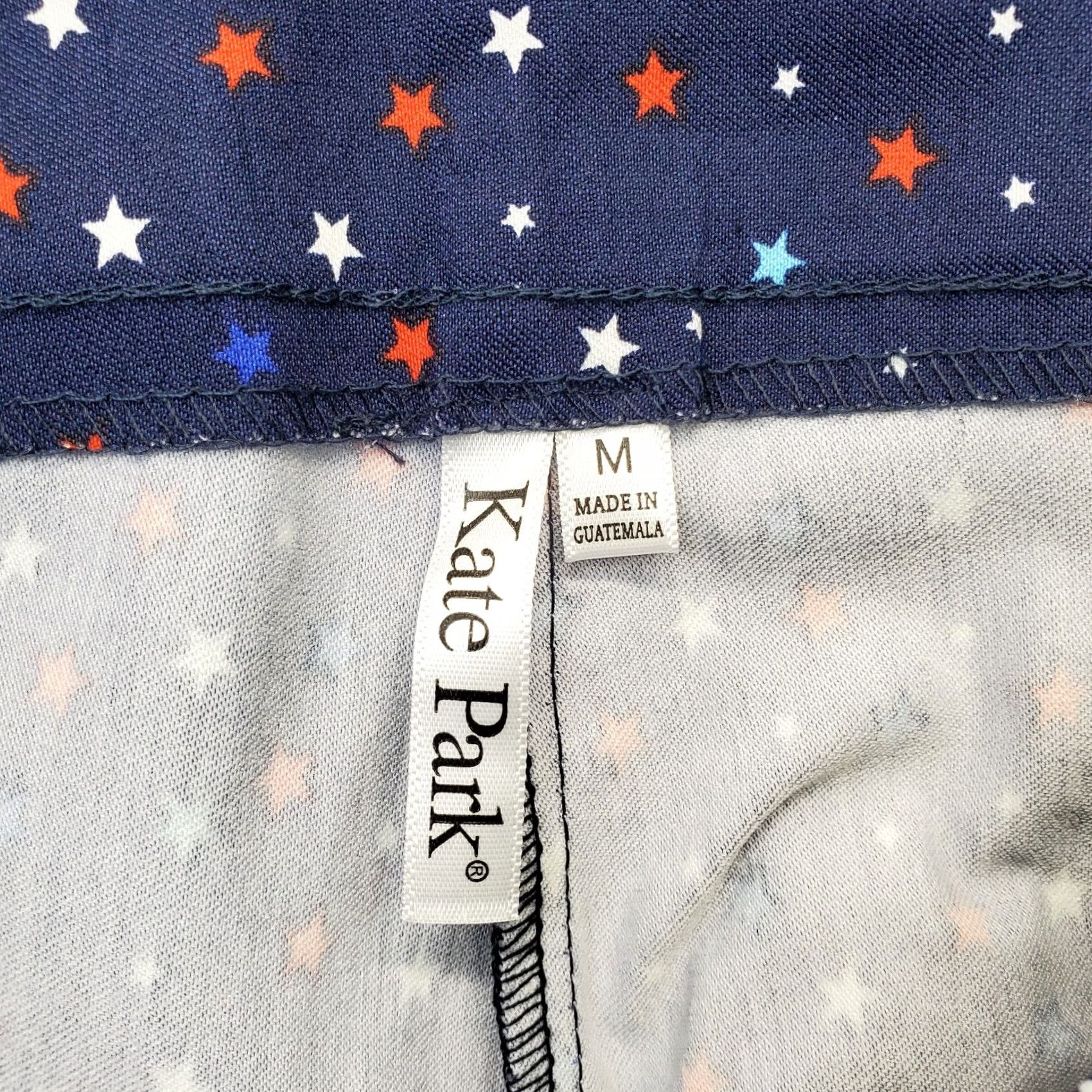 Vintage Kate Park Capri Pants Women M Multi Stars Print Stretch Straight Pull-On Size 32" / US 10 / IT 46 - 7 Thumbnail