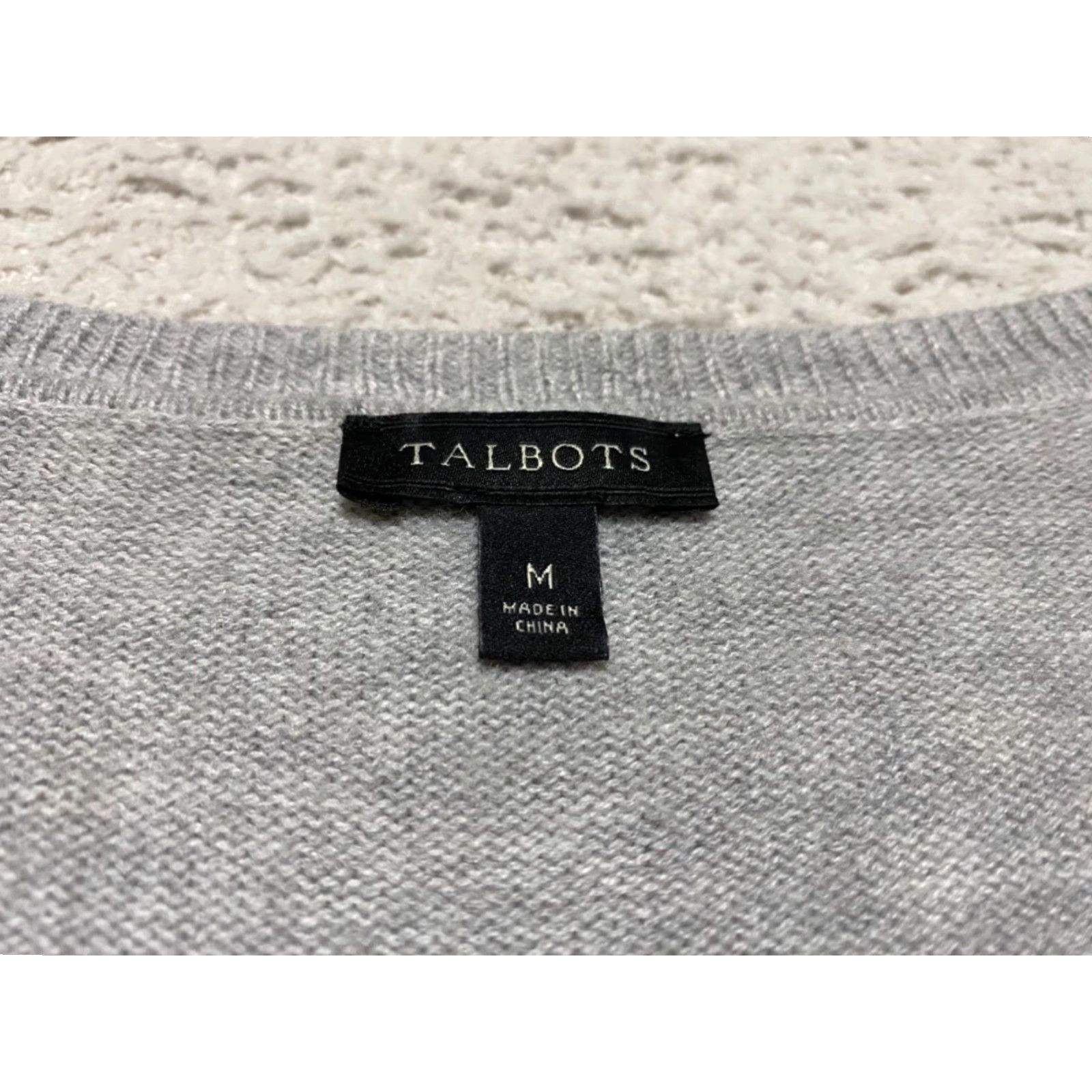 Talbots Talbots Womens Sweater Gray Striped Wool Blend Round Neck Long Sleeve Pullover M Regular Knit Casual Work Travel Size M / US 6-8 / IT 42-44 - 5 Thumbnail