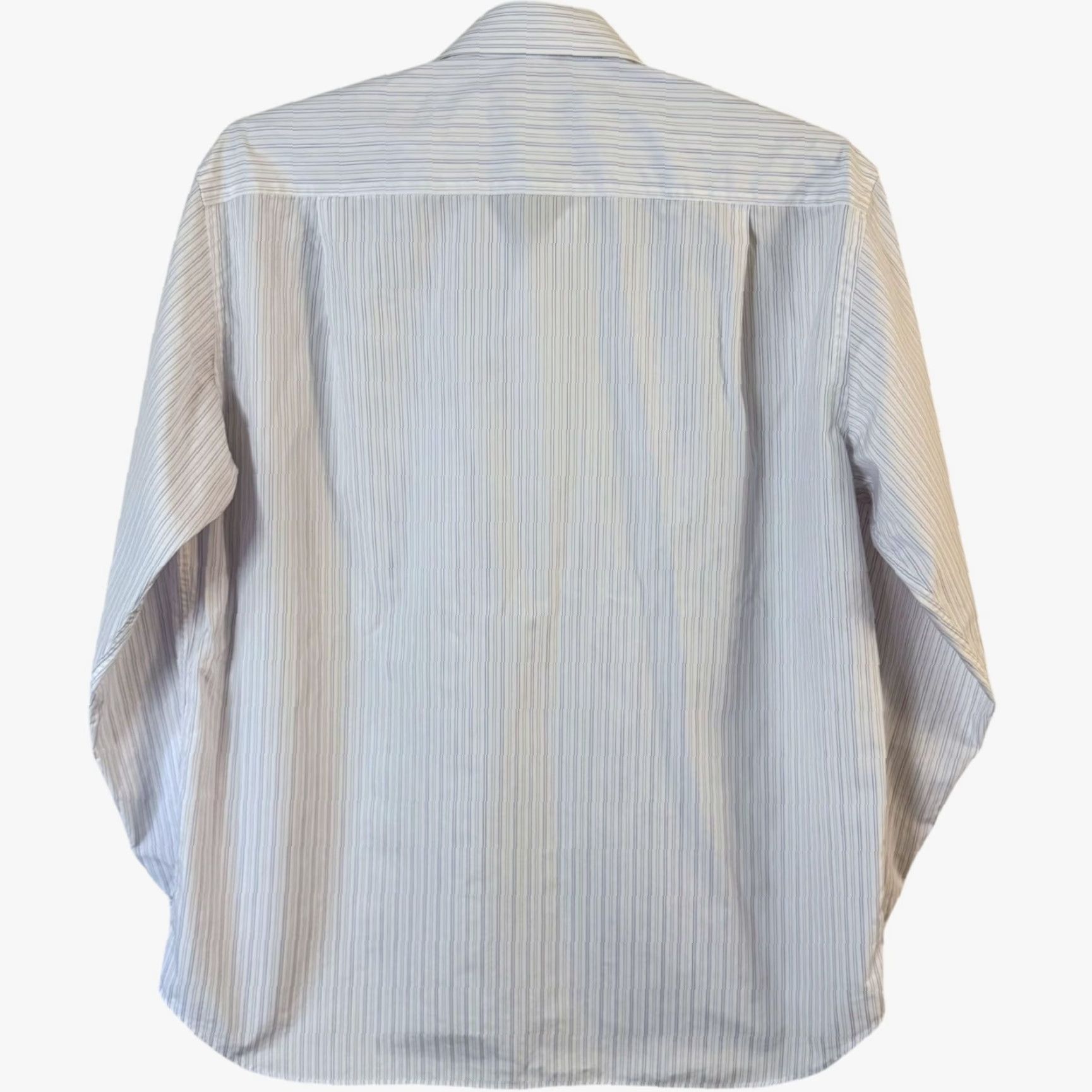 Canali VINTAGE Canali Striped Dress Shirt White Men's XL 100% Cotton Business Formal Modern Size 46R - 4 Thumbnail