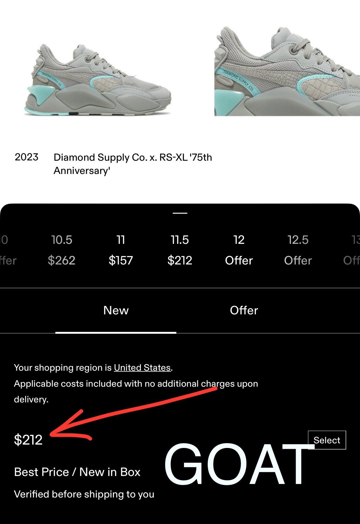 Diamond Supply Co. × Puma puma diamond supply rs-xl 75th anniversary Size US 11.5 / EU 44-45 - 13 Thumbnail