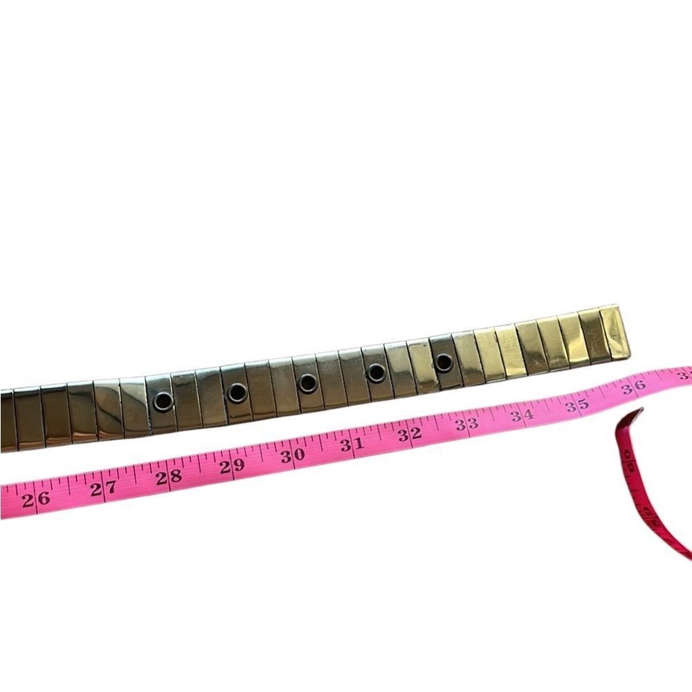 Vintage 70s 80s Vintage Gold Block Chain Stretchy Belt Small Size ONE SIZE - 5 Thumbnail
