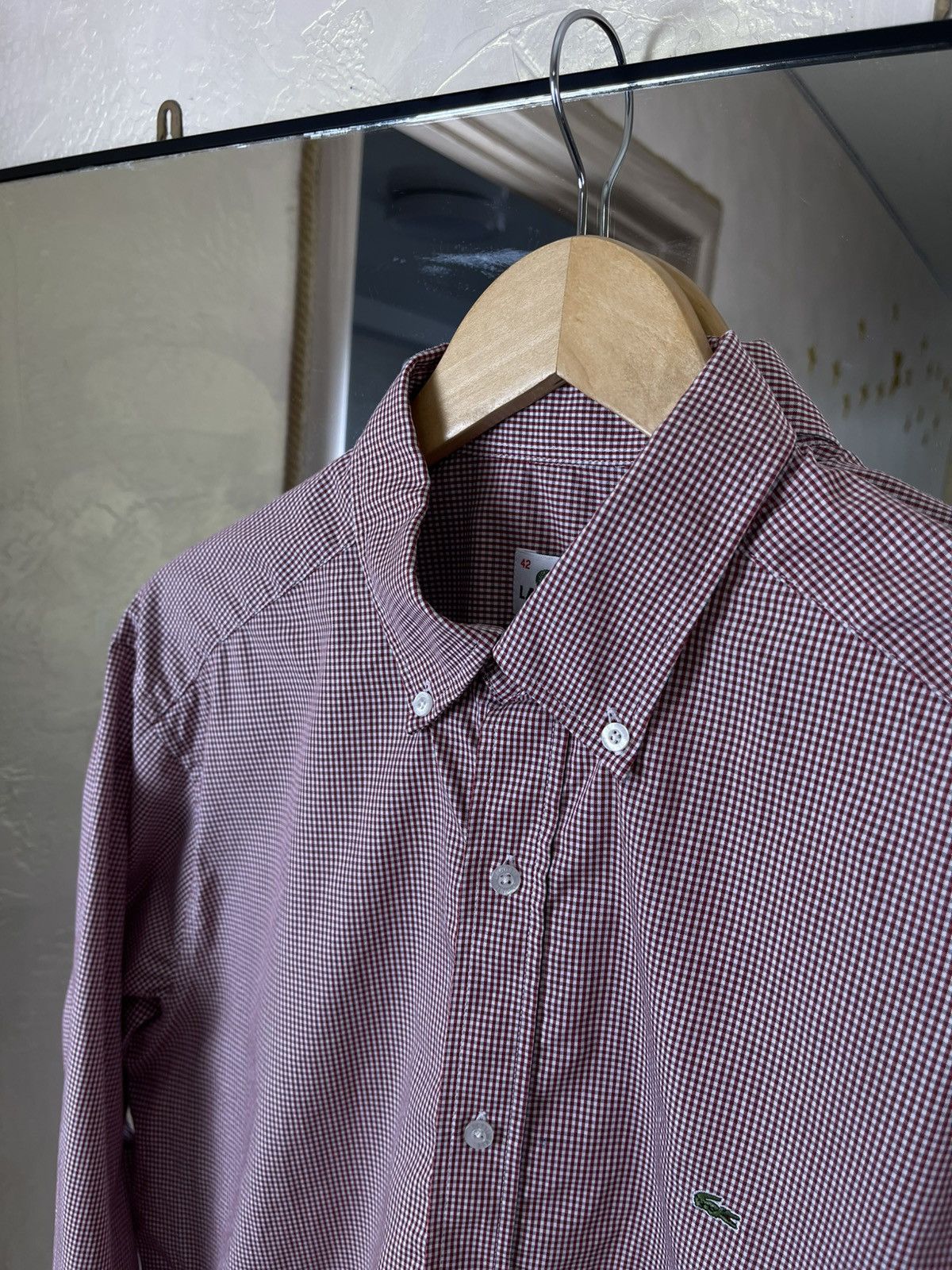 Lacoste Lacoste Slim Fit Gingham Button-Down Shirt | Red/White Size US L / EU 52-54 / 3 - 8 Thumbnail