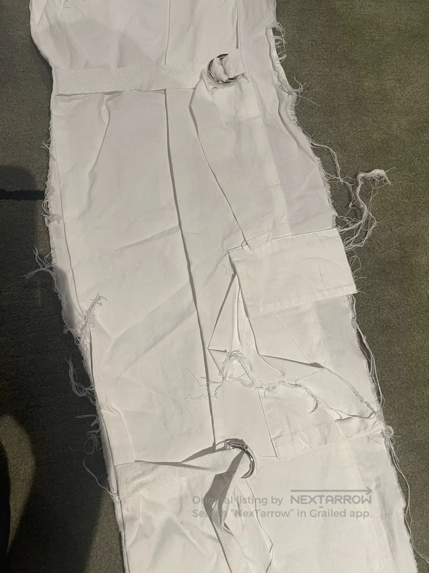 Hussein Chalayan unique distressed white adjustable pants. Size US 38 / EU 54 - 3 Thumbnail
