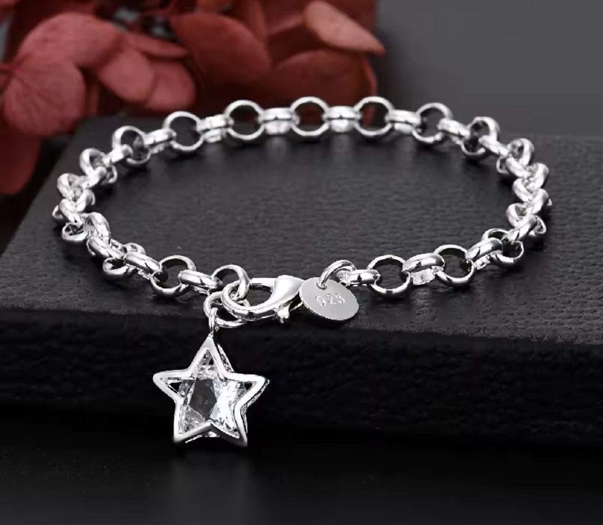 Jewelry × Sterling Silver 925 Sterling Silver Shining Crystal Star Bracelets Size ONE SIZE - 1 Thumbnail