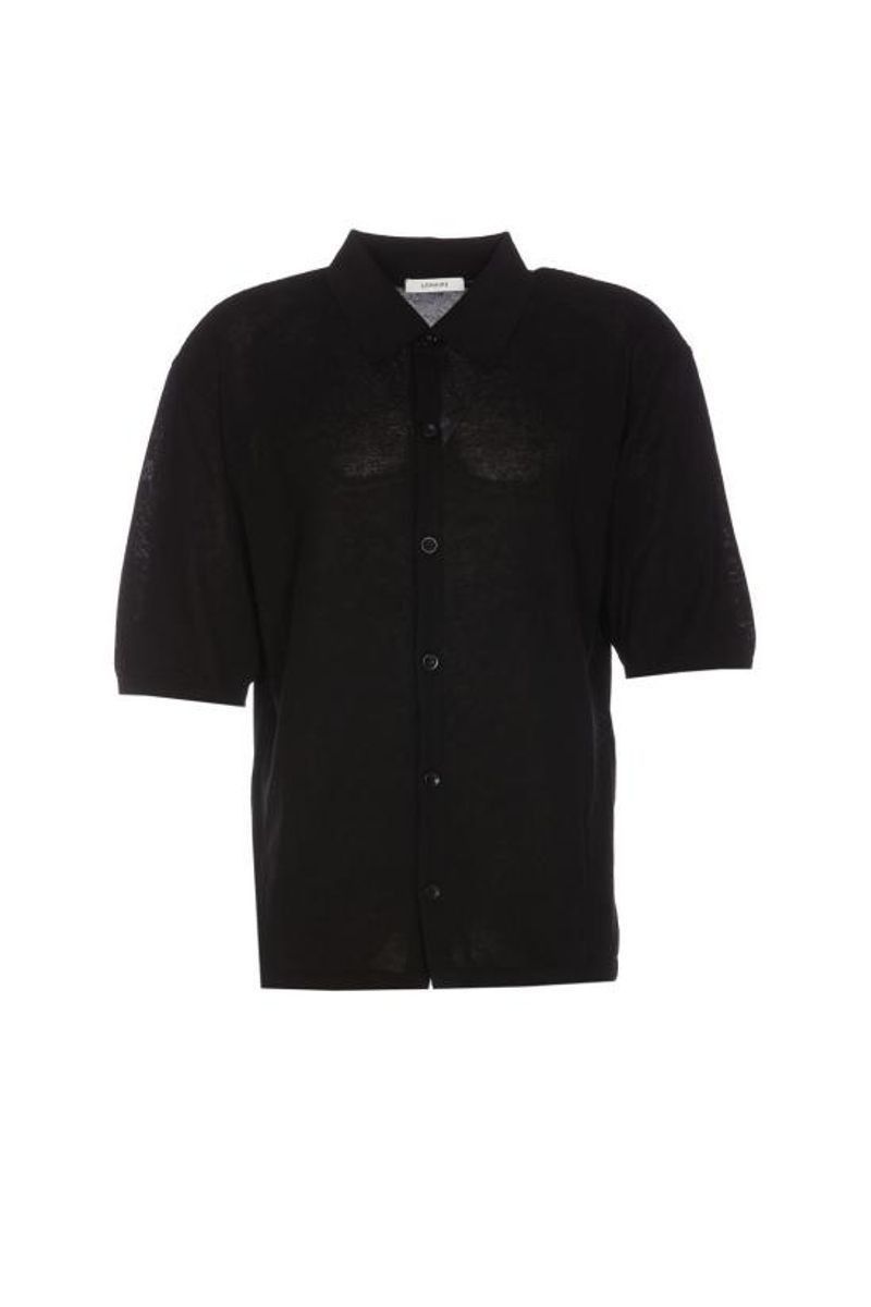 Lemaire o1s22i1n1024 Short-Sleeved Knit Shirt in Black Size US M / EU 48-50 / 2 - 1 Thumbnail