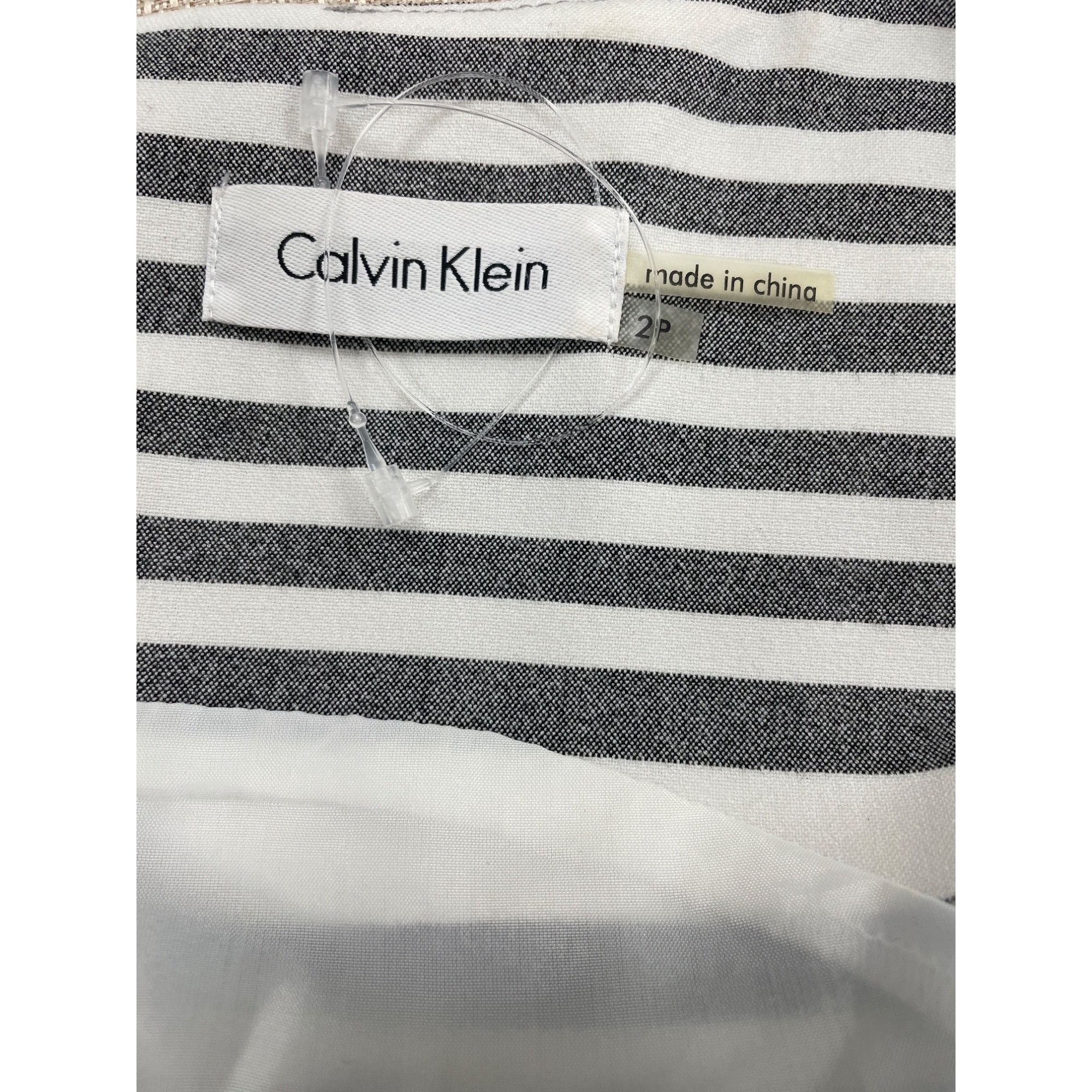 Calvin Klein Calvin Klein Women's Gray and White Striped Dress, Size 2P S Size XS / US 0-2 / IT 36-38 - 4 Thumbnail