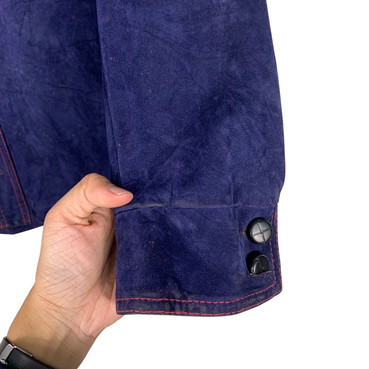 Japanese Brand BRAD WHITNEY Purple Suede Leather Jacket #1833-C79 Size US M / EU 48-50 / 2 - 12 Thumbnail
