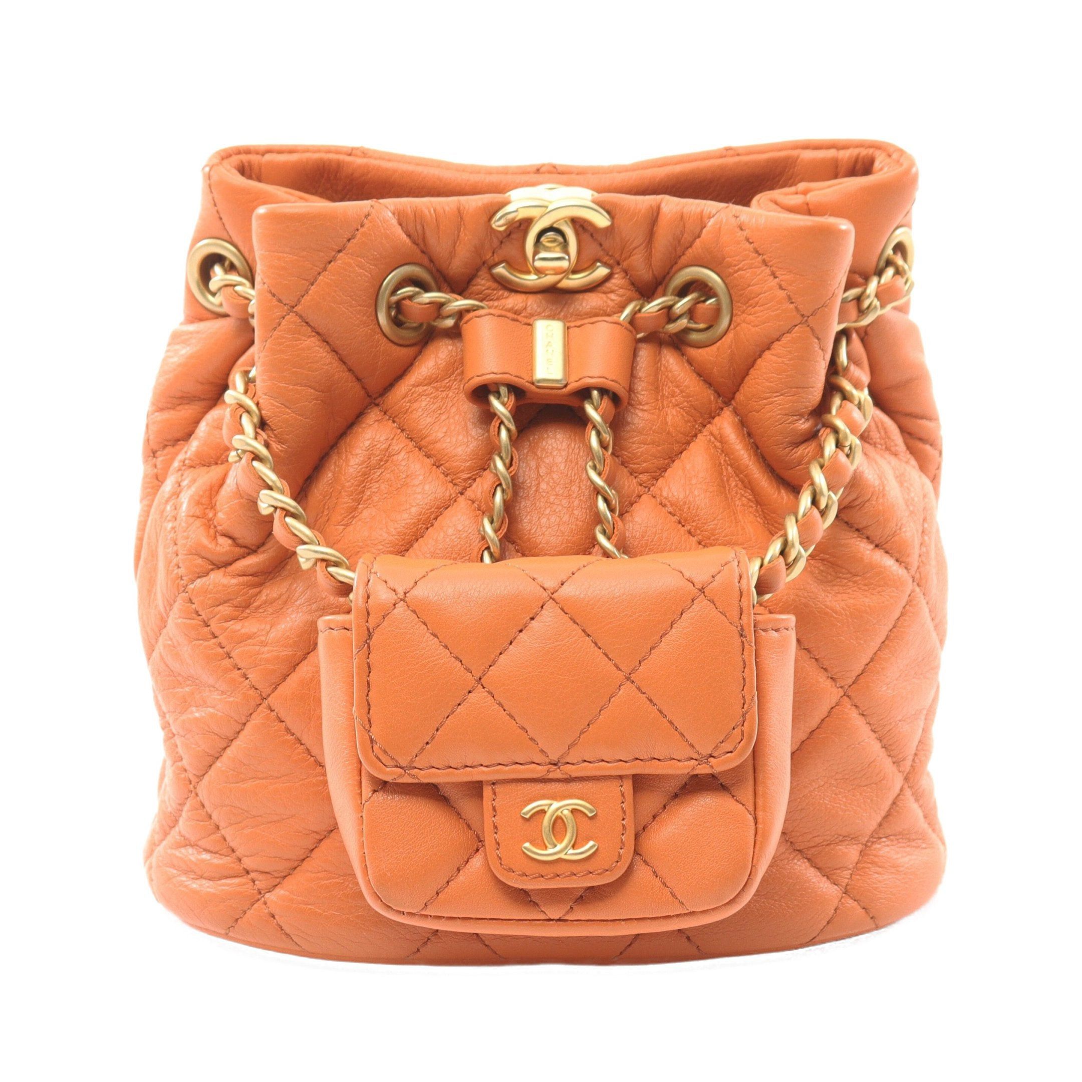 Chanel Chanel Matelasse Mini Rucksack Leather Orange Brown Gold Hardware Size ONE SIZE - 1 Thumbnail