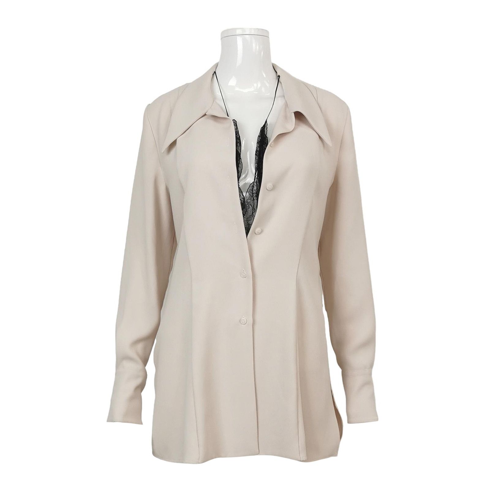 Maison Margiela Maison Margiela Beige Long Sleeve Button Up Shirt Size 36 Size XS / US 0-2 / IT 36-38 - 1 Thumbnail