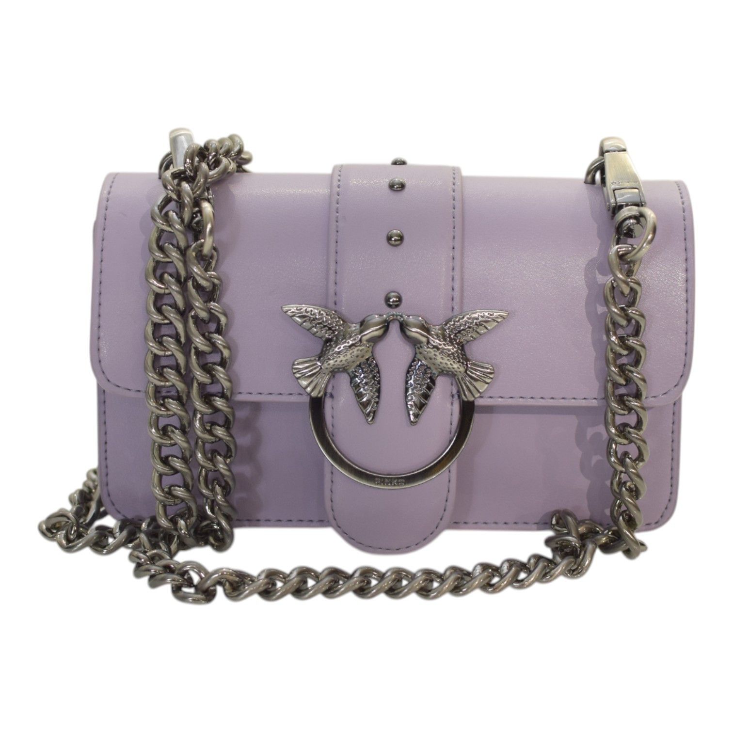 Pinko Pinko Love One Mini C Bag – Lilac Leather Size ONE SIZE - 1 Thumbnail