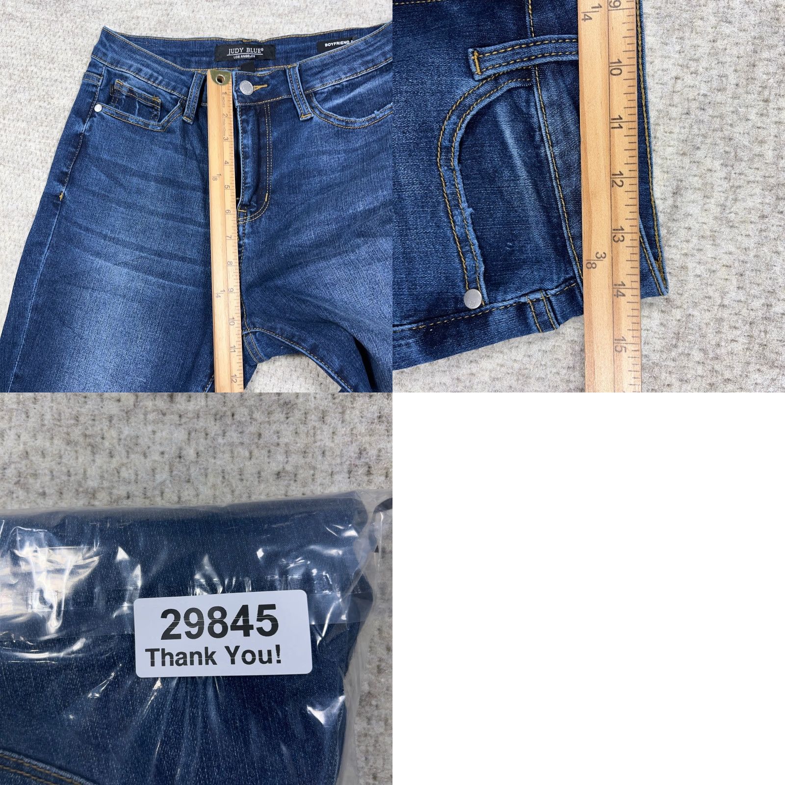 Denime Judy Blue Jeans Women 27 Boyfriend Fit Med Wash Denim Blue 5-Pocket Design Regular Stretch Pants A45 Size 27" / US 4 / IT 40 - 9 Thumbnail