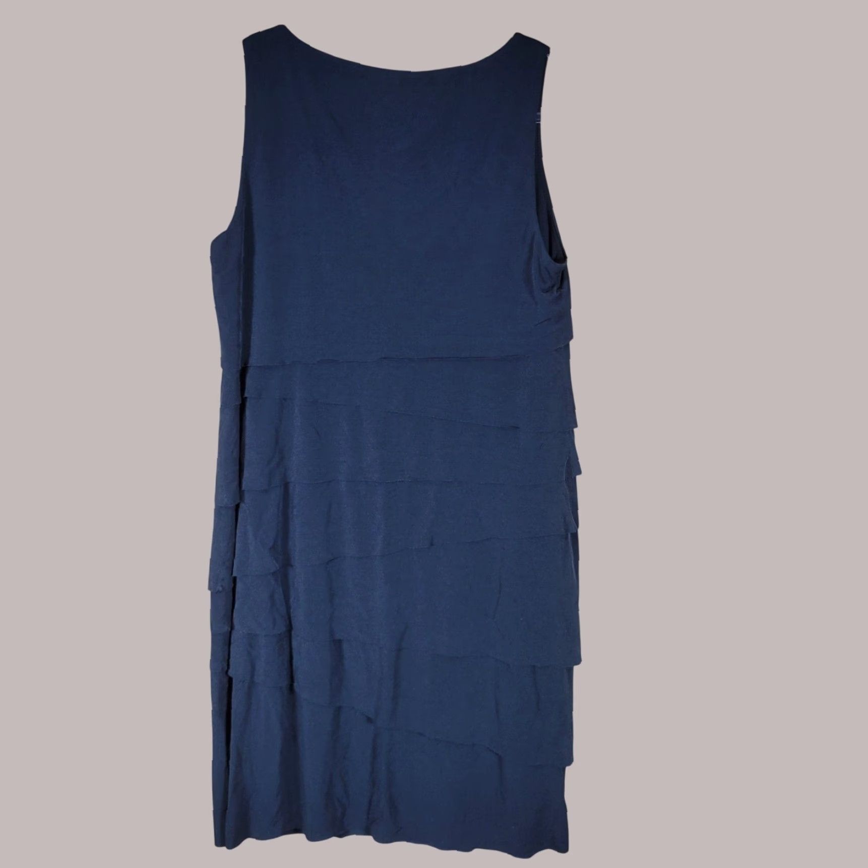 Vintage Chicos Tank Dress Womens Sleeveless Tiered Knee Length Black Polyester/Spandex Size 1 Regular Casual Summer Spring Shirt/ Dress Womens Size XS / US 0-2 / IT 36-38 - 4 Thumbnail