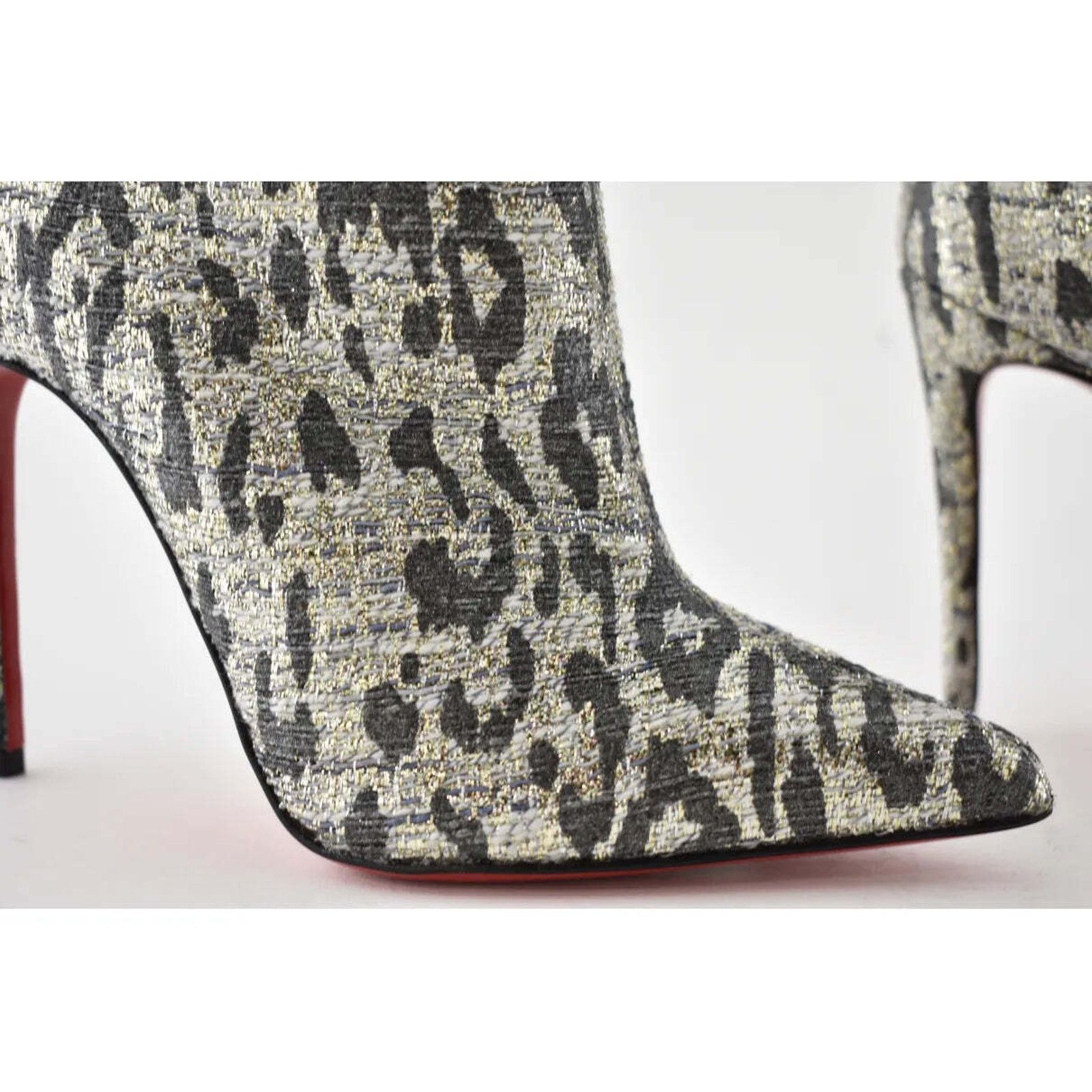 Christian Louboutin Christian Louboutin So Kate Booty 100 Black Gold Lurex Gigi Size US 5.5 / IT 35.5 - 6 Thumbnail