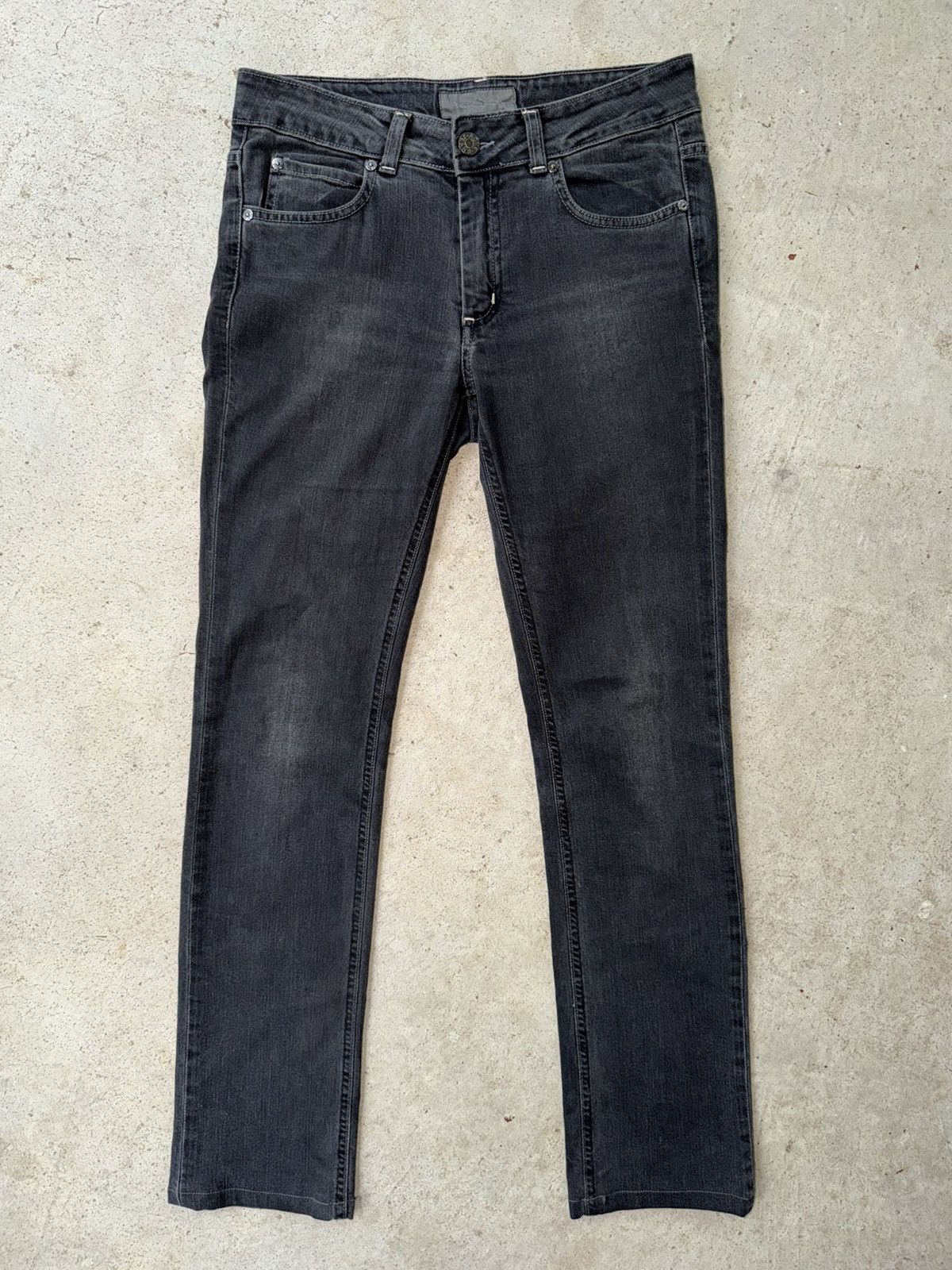 Acne Studios Hex Discash Black Leather Patch Denim Jeans Size US 28 / EU 44 - 2 Thumbnail