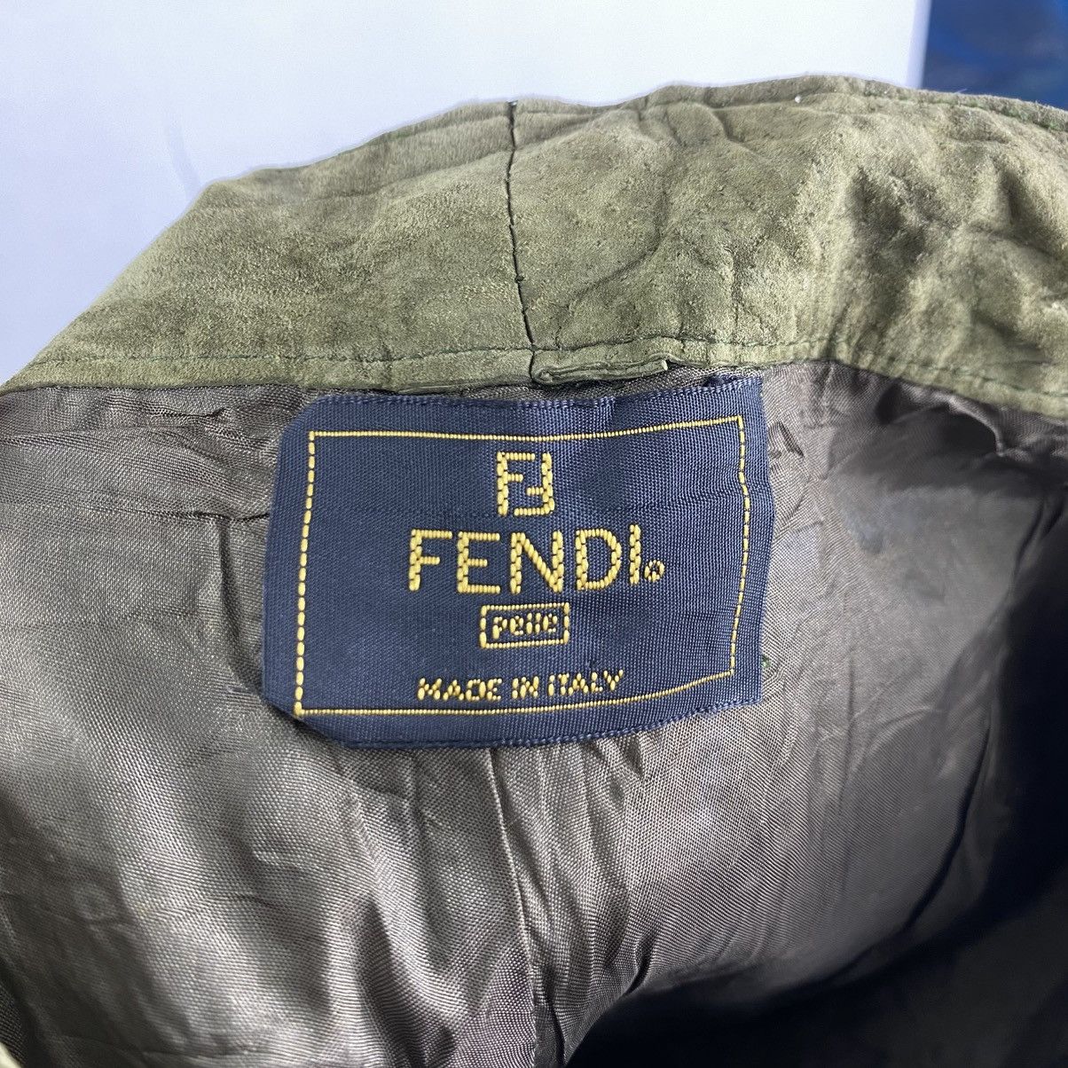 Fendi Vtg Fendi Olive Textured Leather Pants IT 38 XS Y2K Archive Size 38" / US 16 / IT 52 - 7 Thumbnail