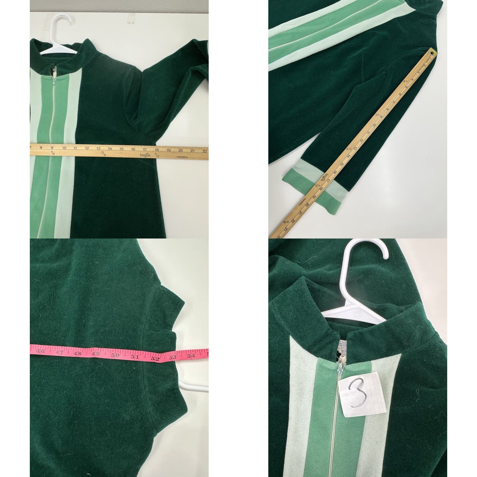 Sears VINTAGE Sears Womens Robe Sleepwear Size 10 Green Velour Long Sleeve Zip Up Kimono 80s 90s Womens Size L / US 10 / IT 46 - 8 Thumbnail