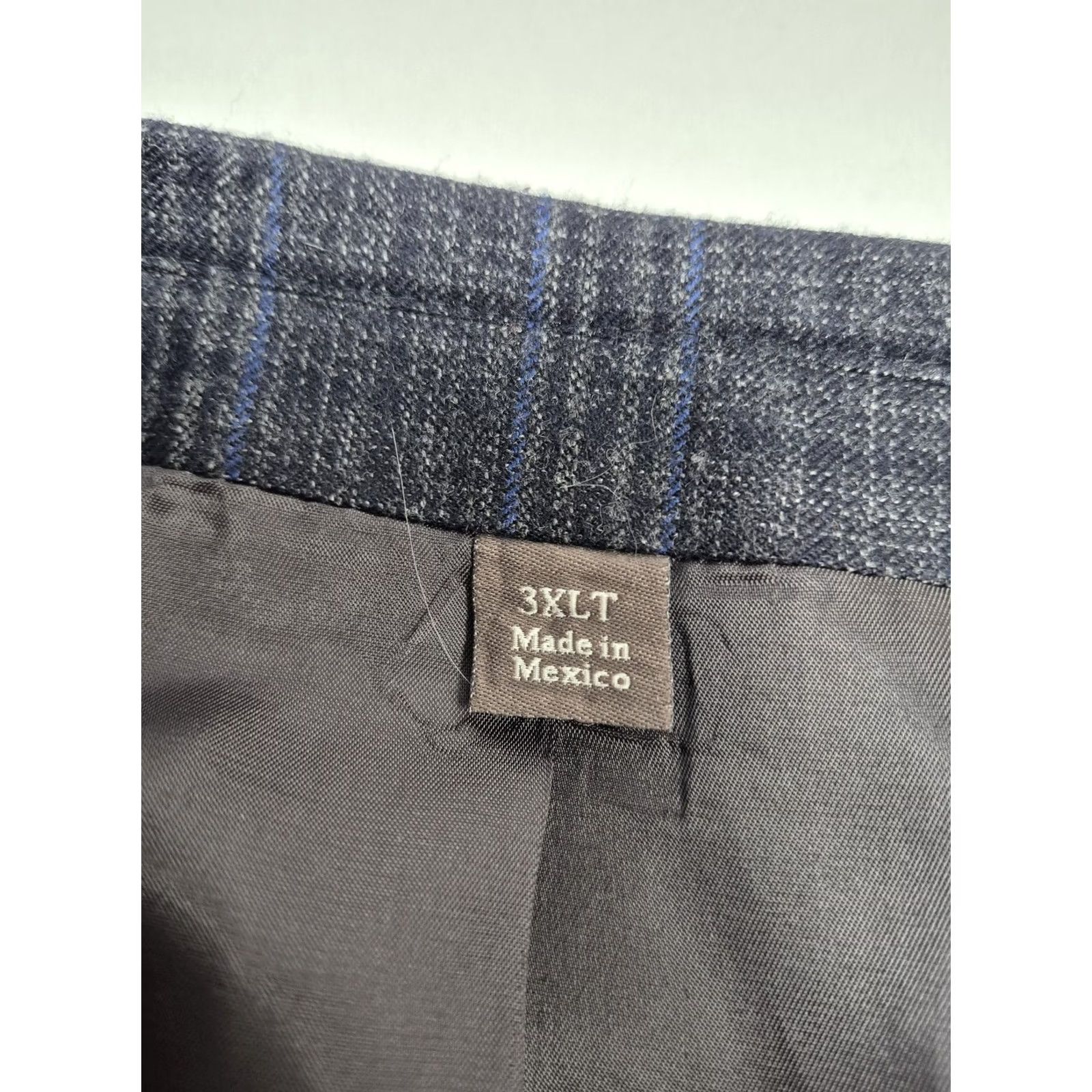 Vintage Oak Hill Premium Mens 3XLT Big Tall Sport Coat Gray Wool Plaid FLAW Size US XXL / EU 58 / 5 - 3 Thumbnail