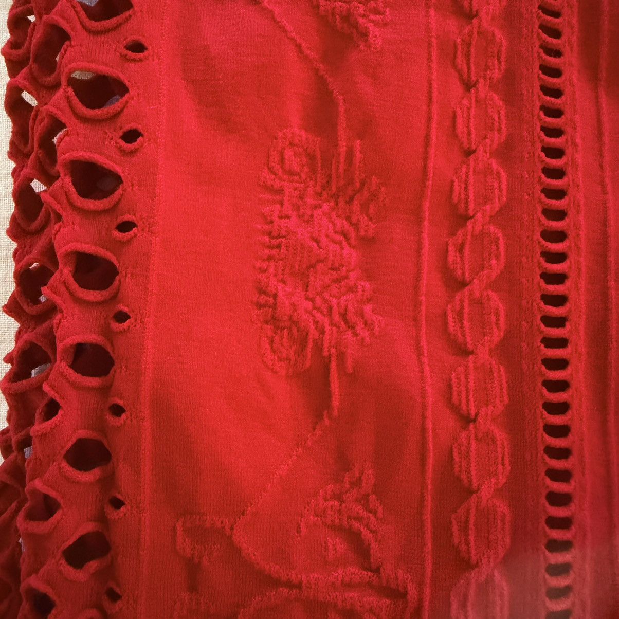 Other F&F Red Jacquard Ribbed Bodycon Tank Cutout Sides One Size Size ONE SIZE - 11 Thumbnail