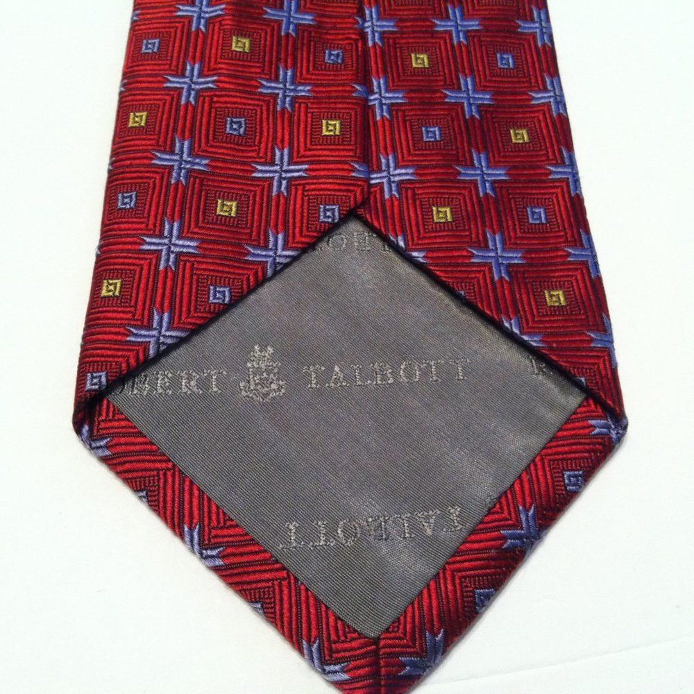 Robert Talbott ROBERT TALBOTT MENS NEW RED SILK TIE WIDTH: 3 1/2" Size ONE SIZE - 3 Thumbnail