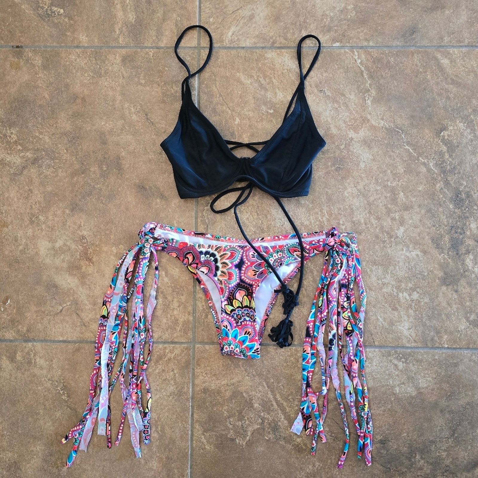 Other Black Flower | FYS | Coronado×CocoaBeach Bikini Set Size ONE SIZE - 3 Thumbnail