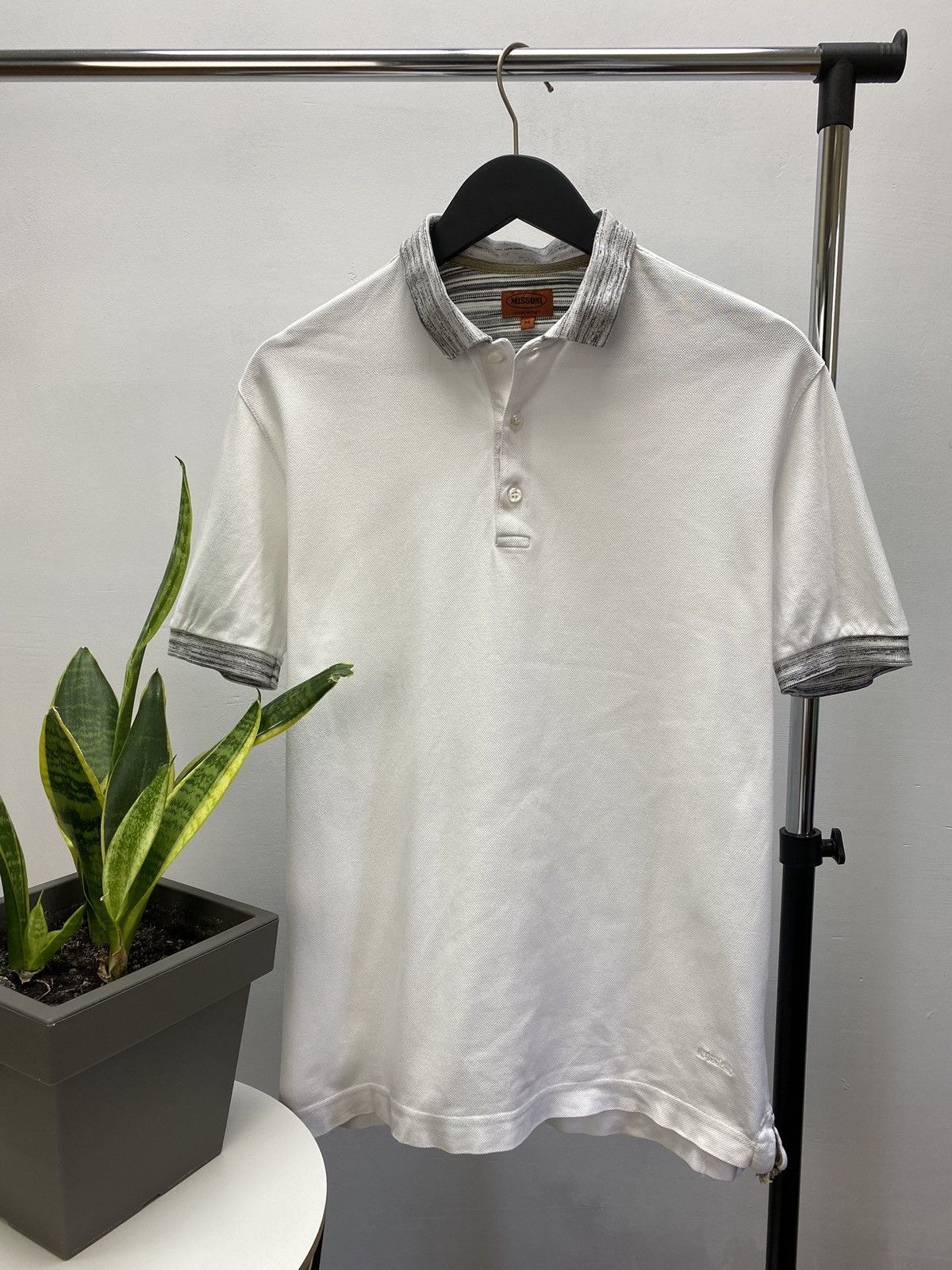 Missoni Vintage Missoni Polo T Shirt Men’s M White Styled Luxury Size US M / EU 48-50 / 2 - 1 Thumbnail