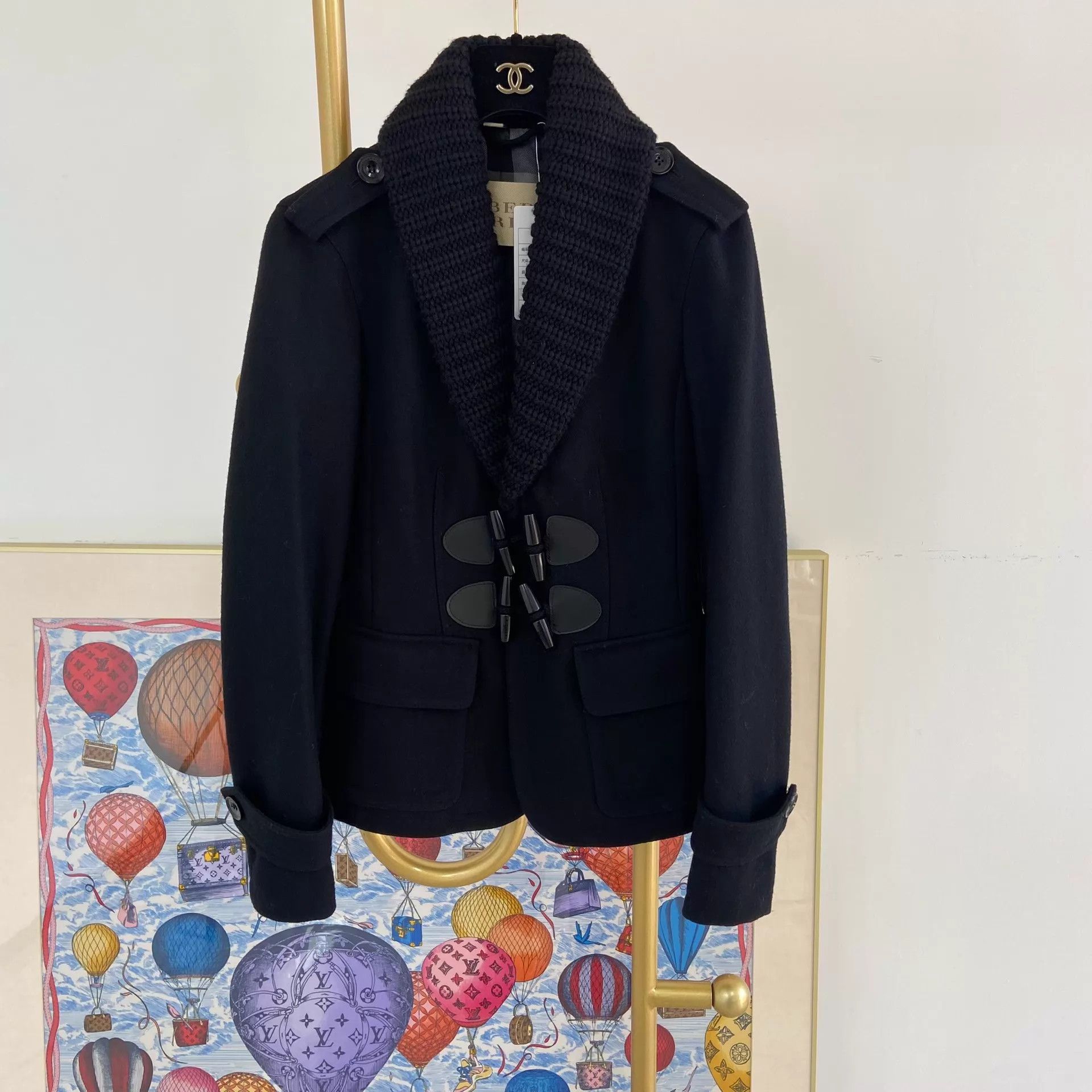 Burberry Burberry Black Wool Jacket F36 Size XS / US 0-2 / IT 36-38 - 1 Thumbnail